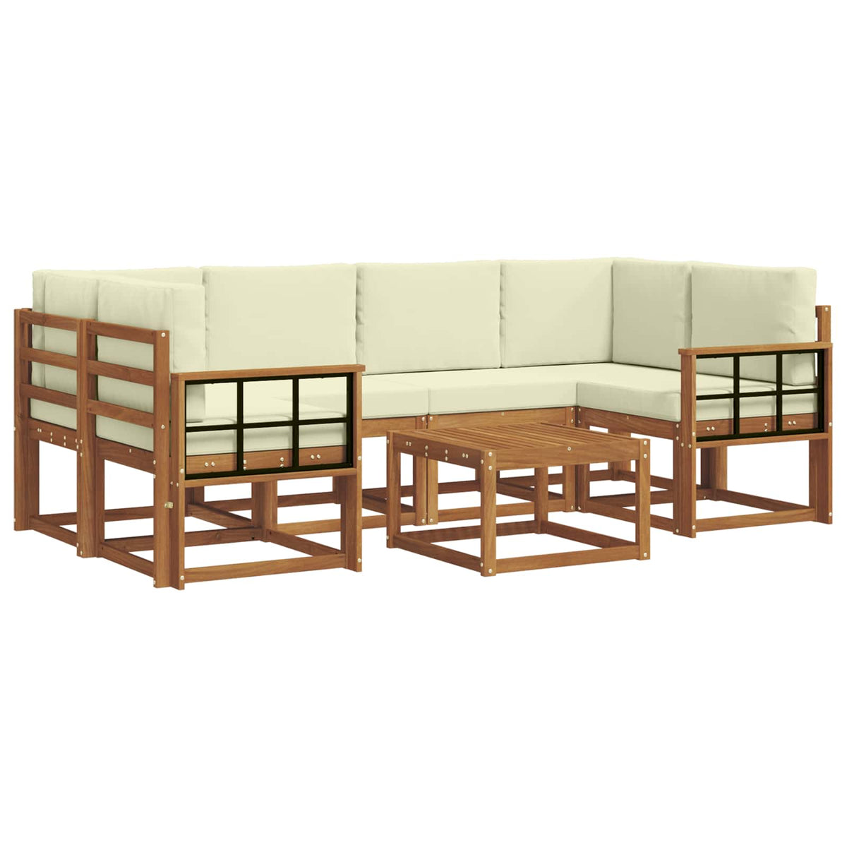 Set vanjskih sofa 7 kom. Prirodna i krem