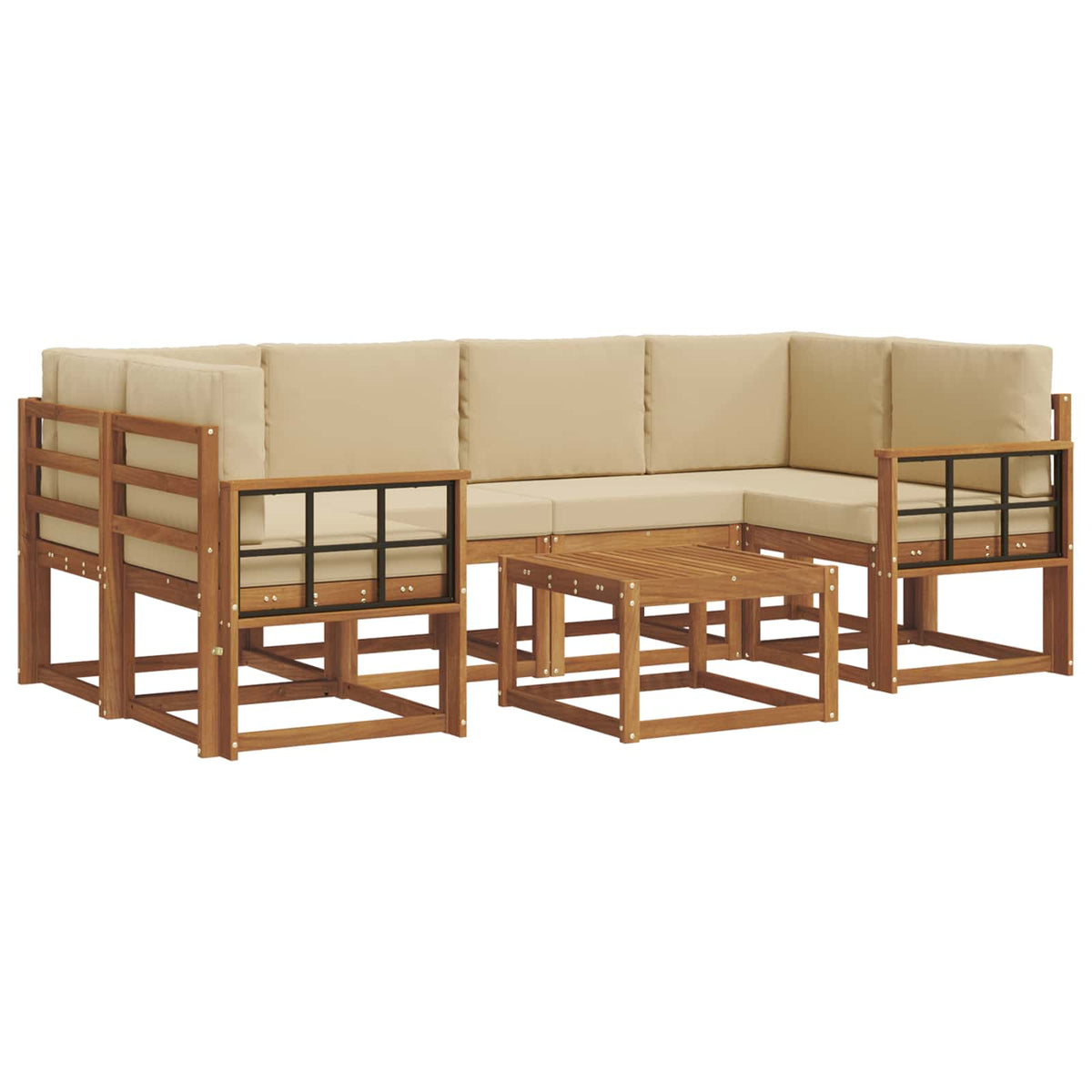Set vanjskih sofa 7 kom. Prirodna i bež