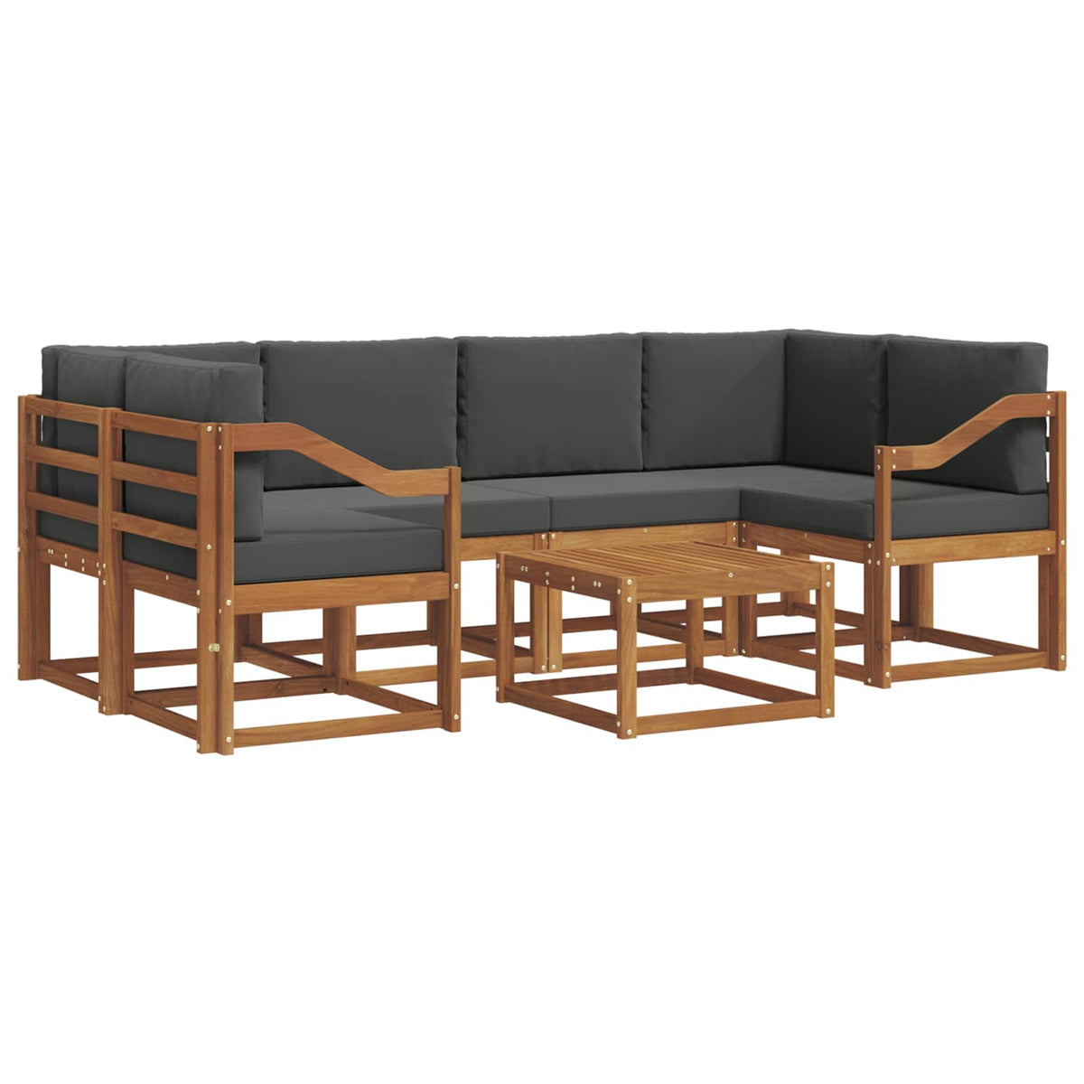 Set vanjskih sofa 7 kom. Prirodna i antracit