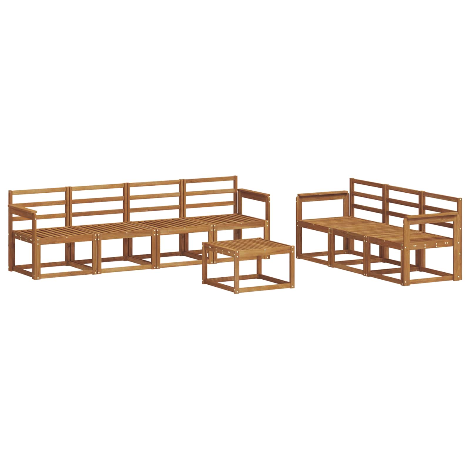 Set vanjskih sofa 8 pcs Prirodna Čvrsto drvo akacije