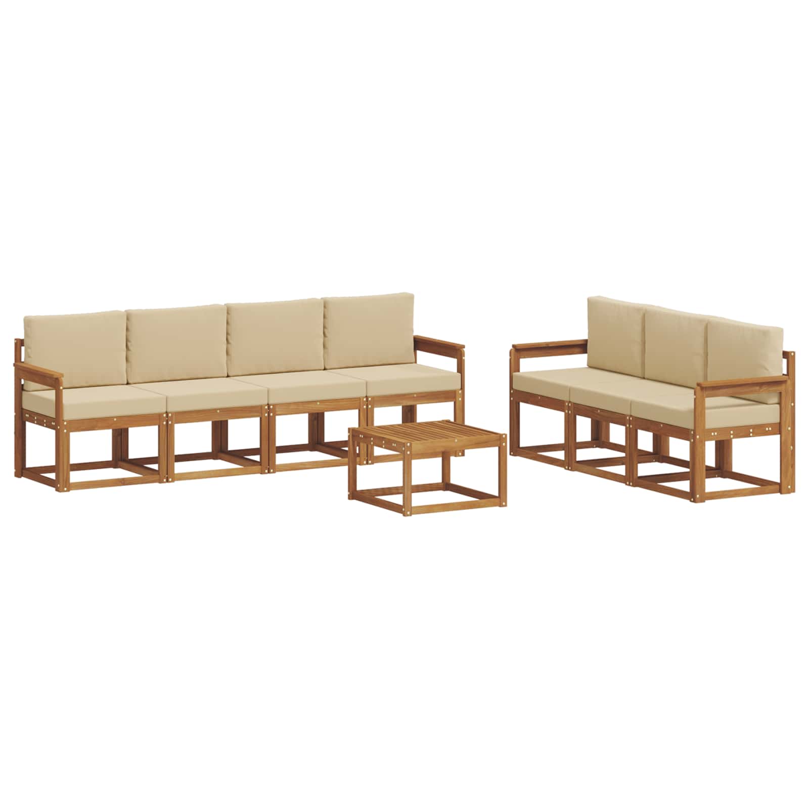 Set vanjskih sofa s jastukom 8 pcs Prirodna i bež