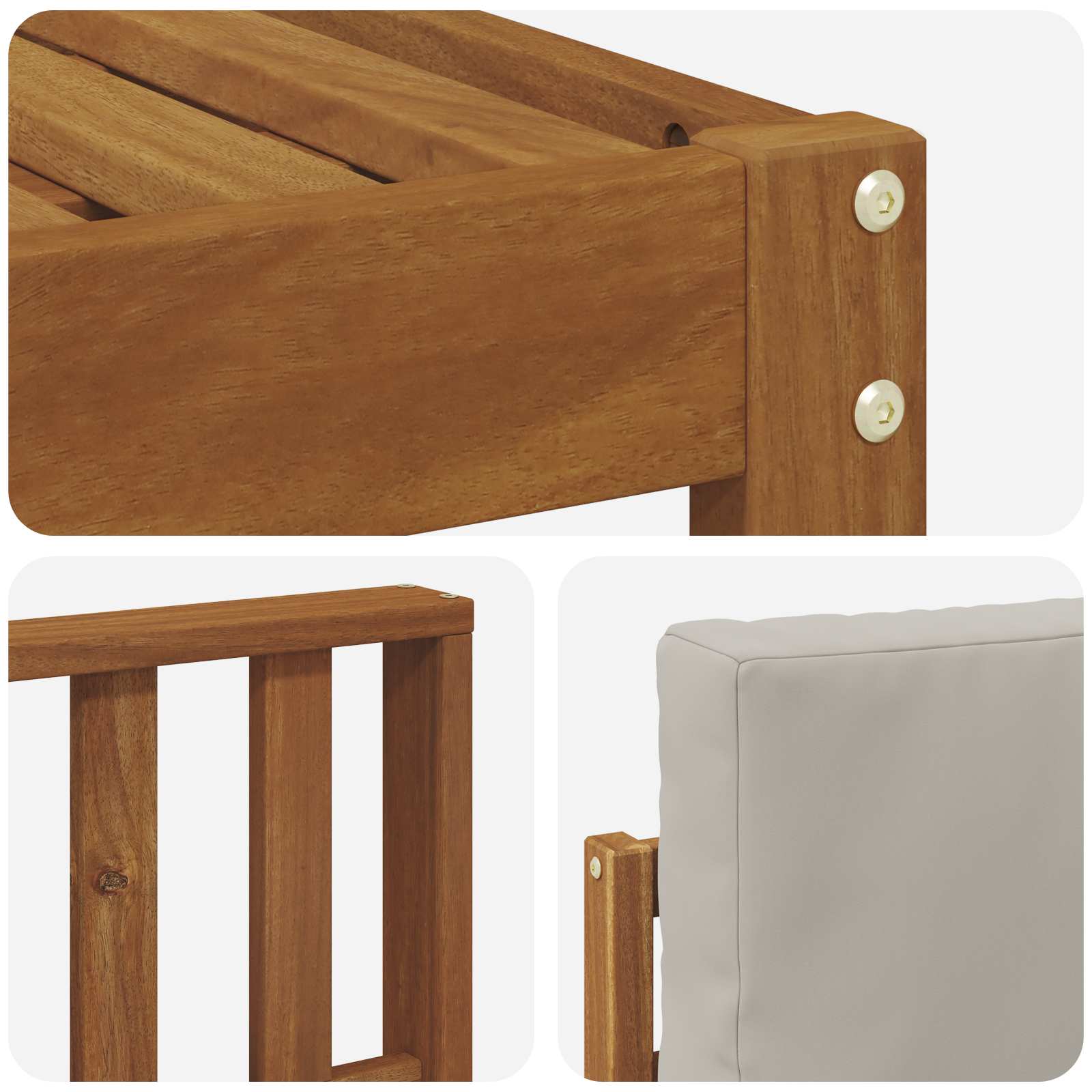 Set vanjskih sofa s jastukom 8 pcs Prirodna i svijetlo siva