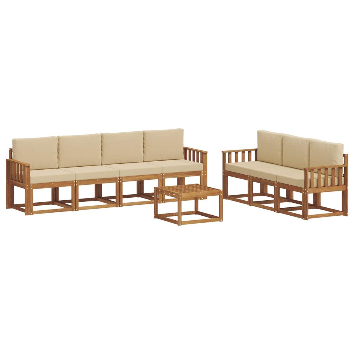Set vanjskih sofa 8 kom. Prirodna i bež