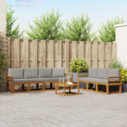 Set vanjskih sofa 8 kom. Prirodna i svijetlo siva