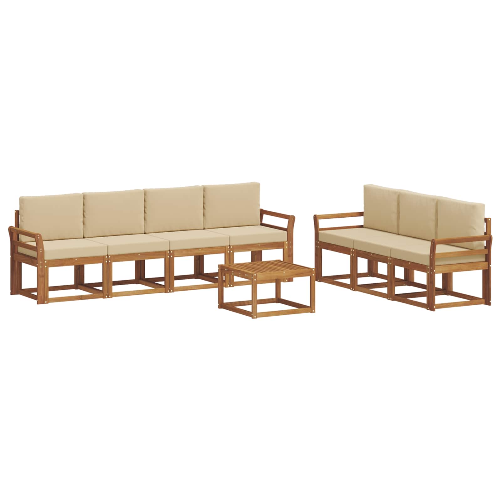 Set vanjskih sofa s jastukom 8 pcs Prirodna i bež