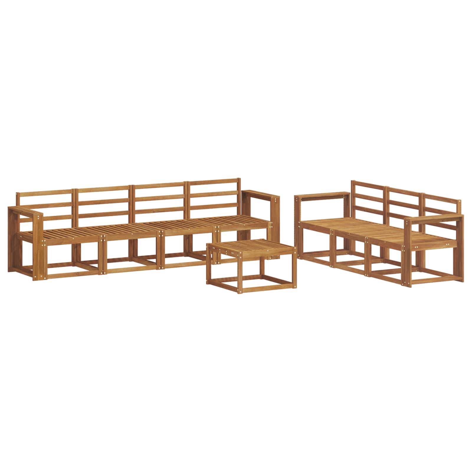Set vanjskih sofa 8 pcs Prirodna Čvrsto drvo akacije