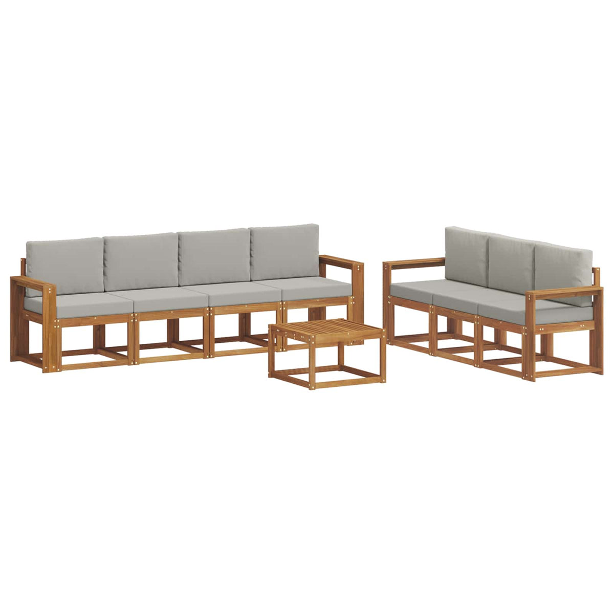 Set vanjskih sofa 8 kom. Prirodna i svijetlo siva