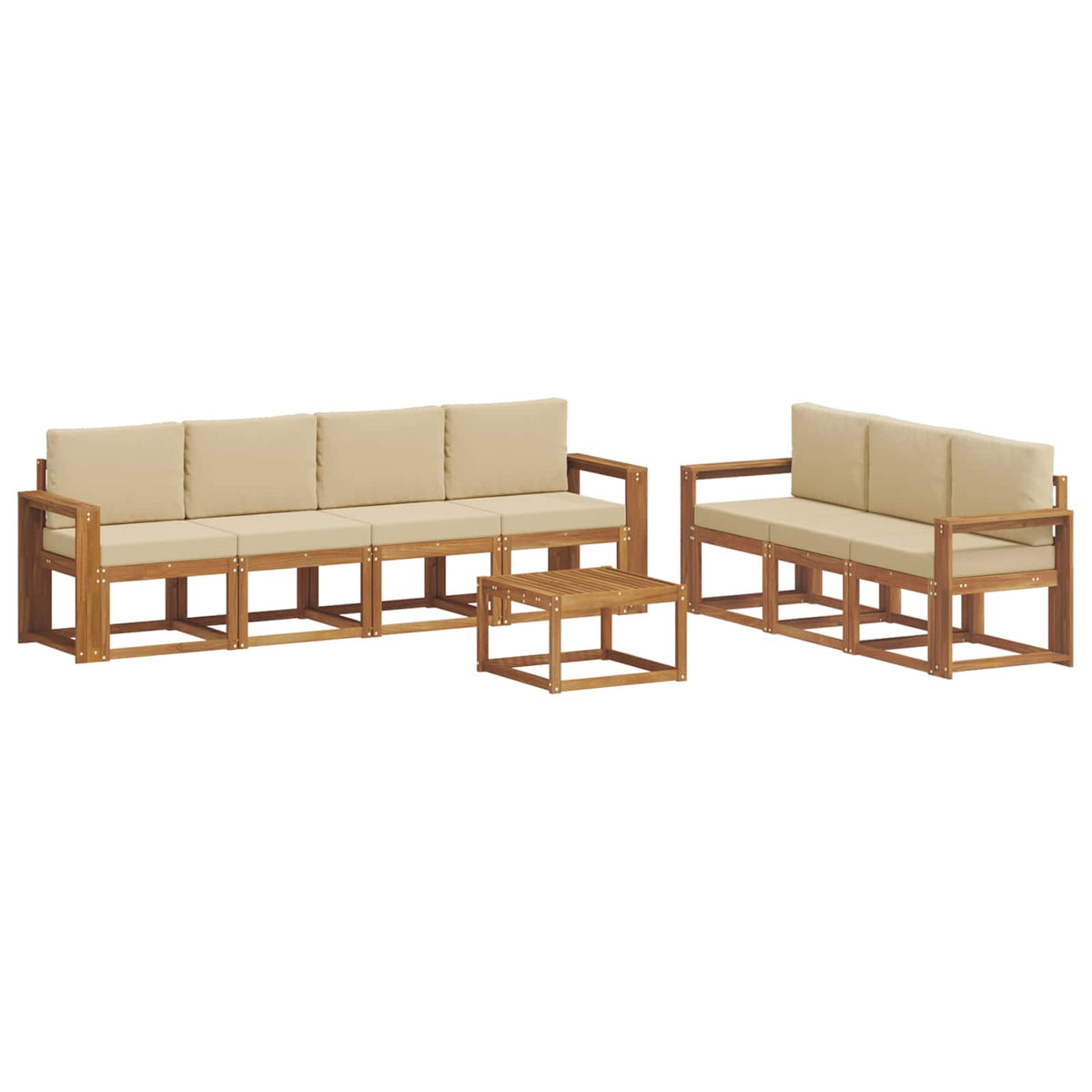 Set vanjskih sofa 8 kom. Prirodna i bež