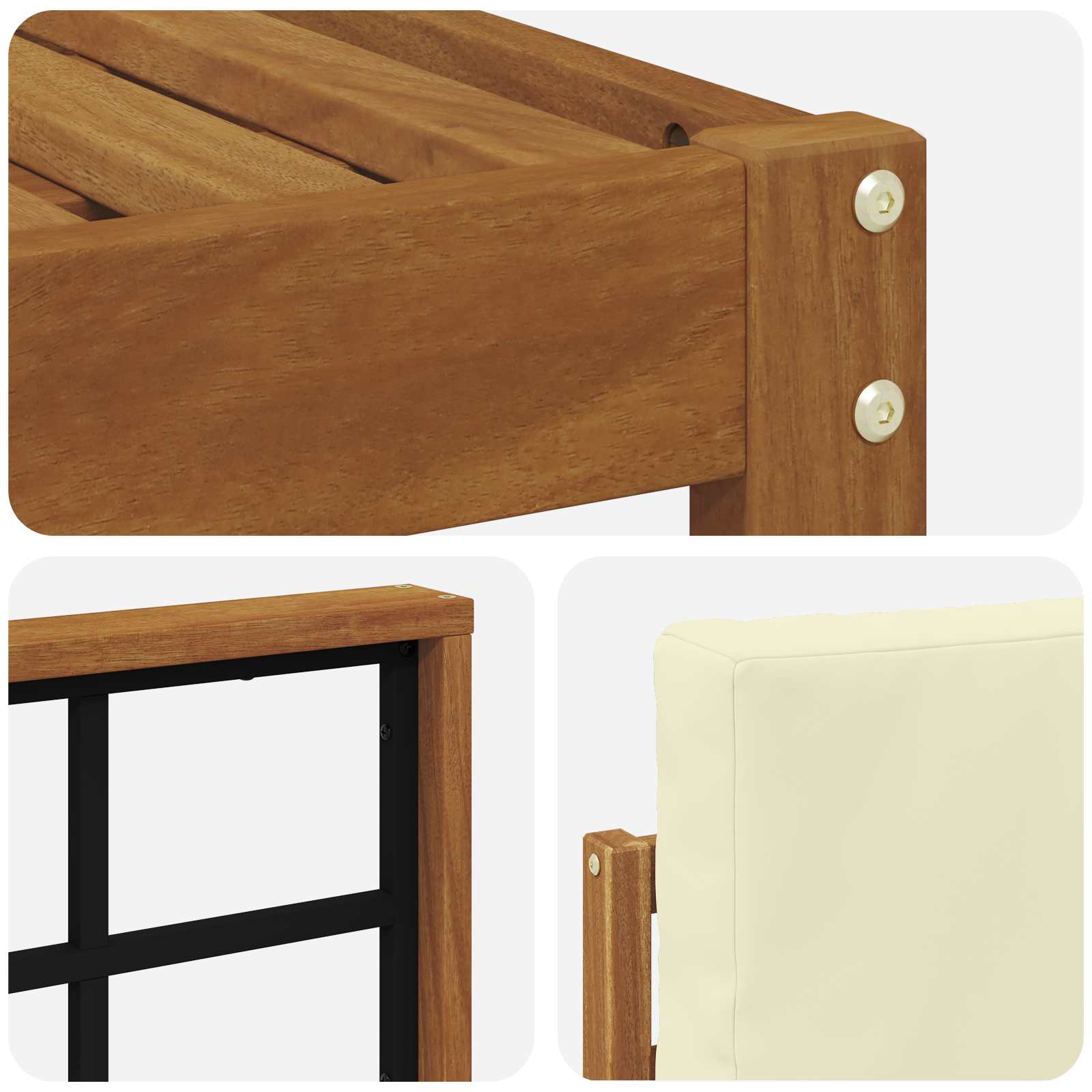 Set vanjskih sofa s jastukom 8 pcs Prirodna i krem