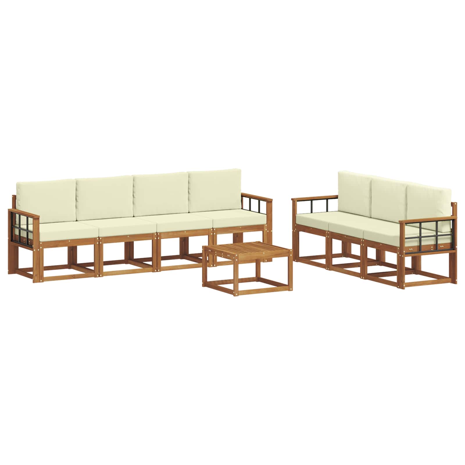 Set vanjskih sofa s jastukom 8 pcs Prirodna i krem