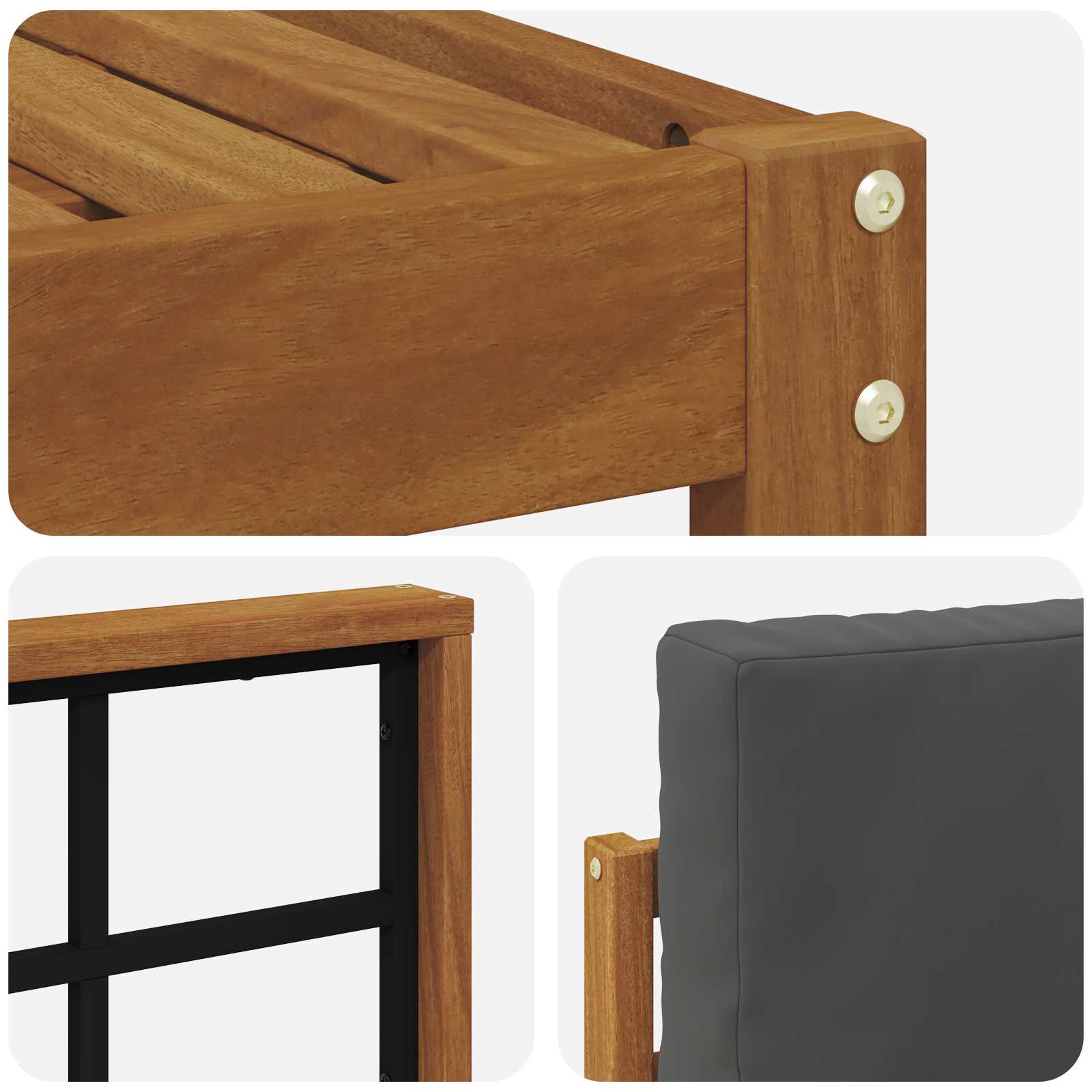 Set vanjskih sofa 8 kom. Prirodna i antracit
