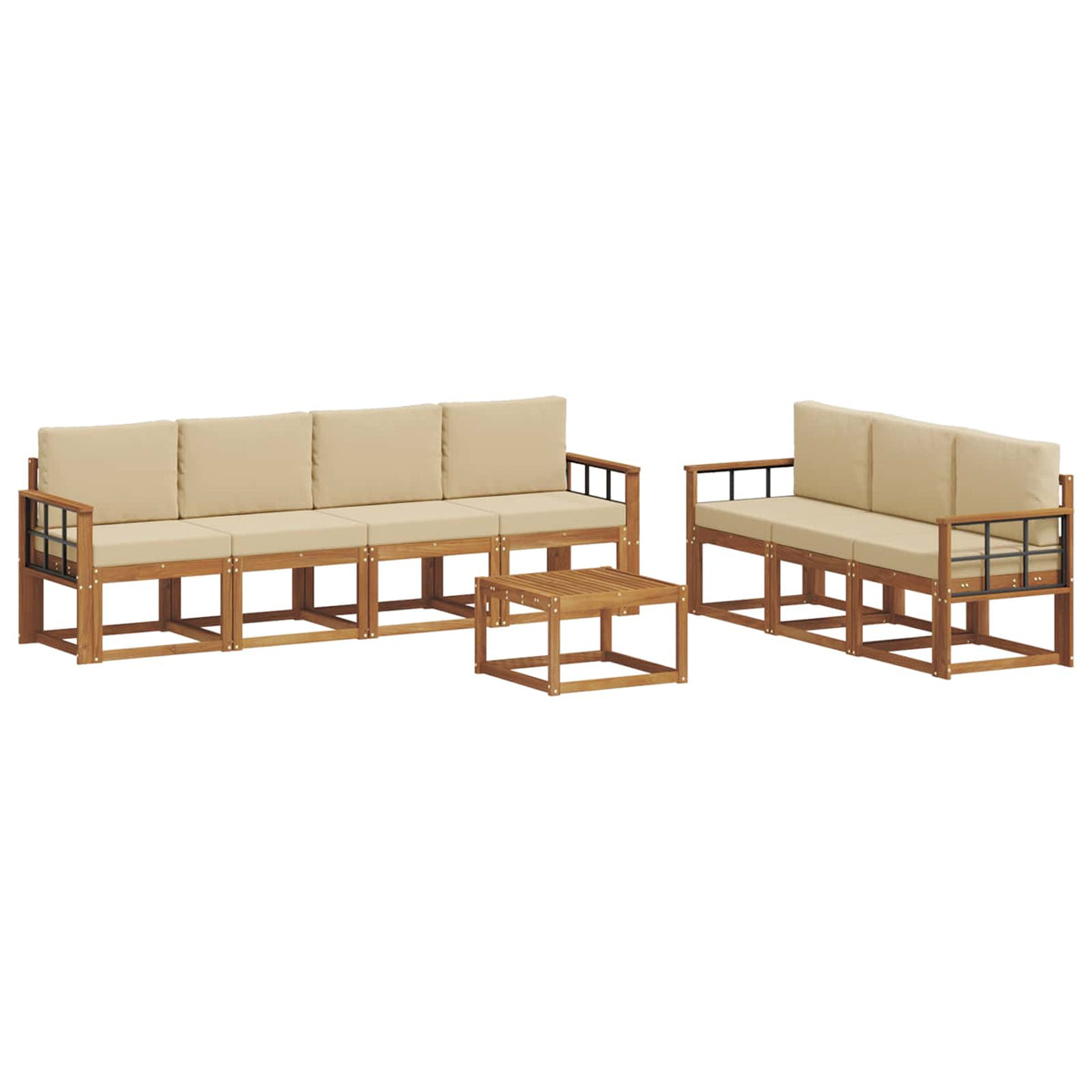 Set vanjskih sofa 8 kom. Prirodna i bež