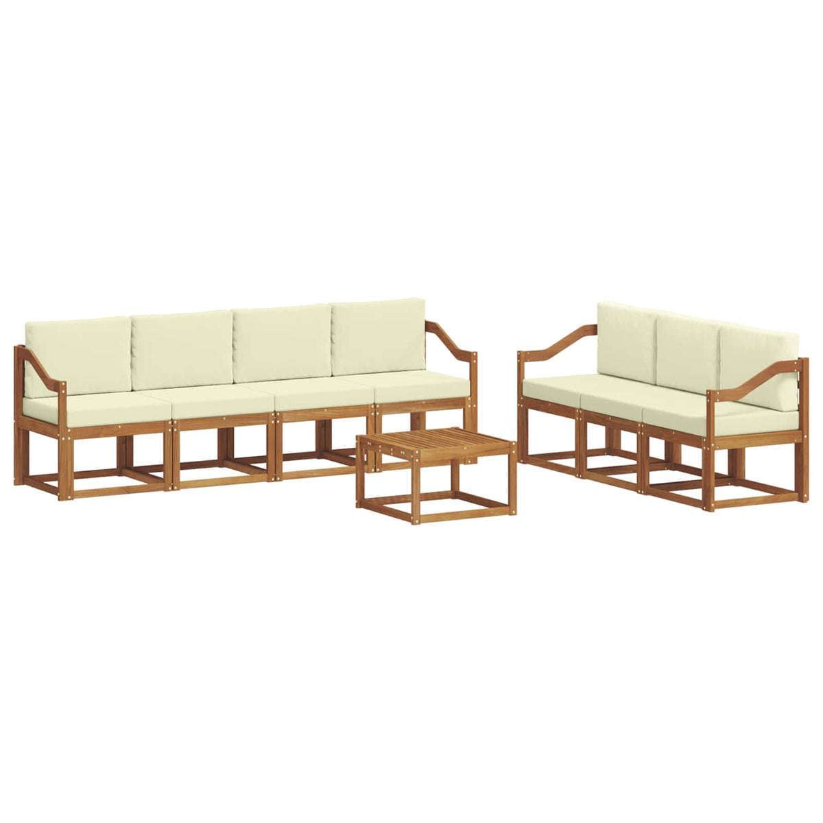 Set vanjskih sofa 8 kom. Prirodna i krem