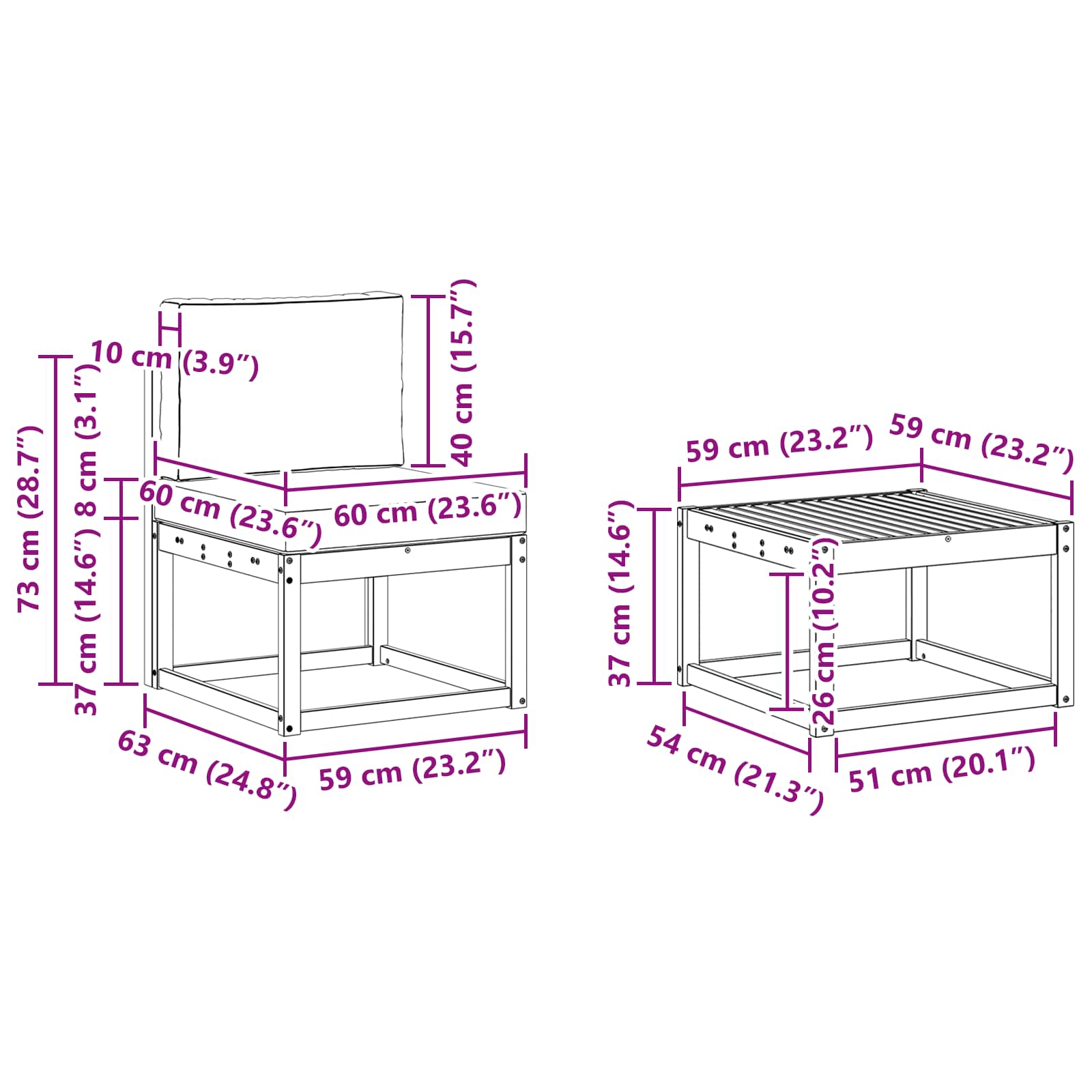 Set vanjskih sofa 8 kom. Prirodna i antracit