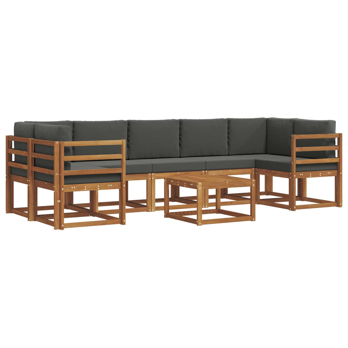 Set vanjskih sofa 8 kom. Prirodna i antracit