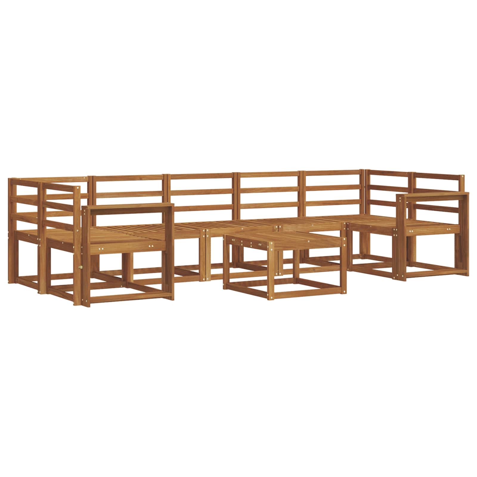 Set vanjskih sofa 8 pcs Prirodna Čvrsto drvo akacije