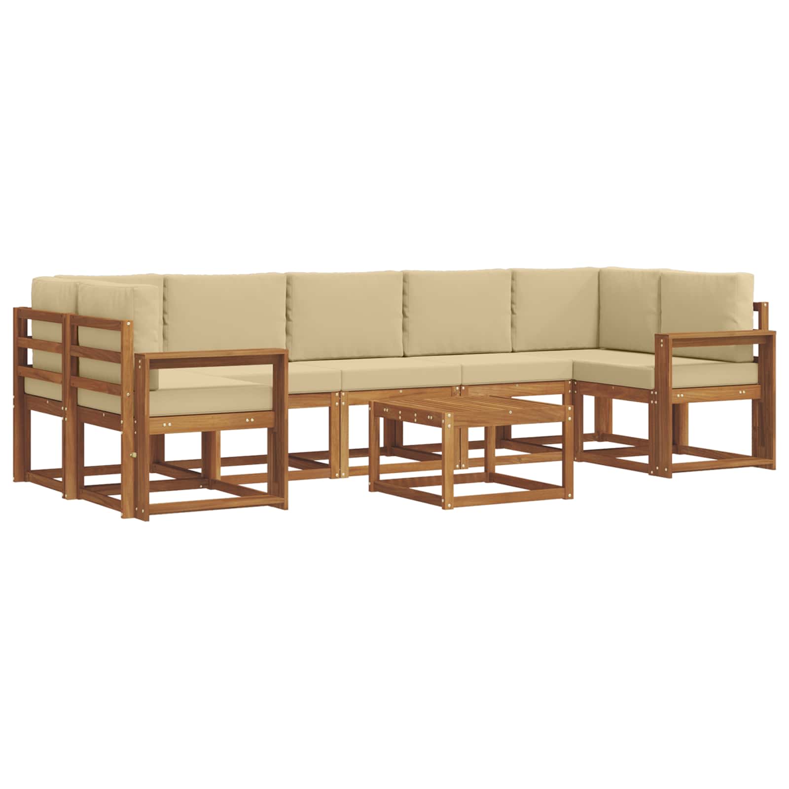 Set vanjskih sofa s jastukom 8 pcs Prirodna i bež