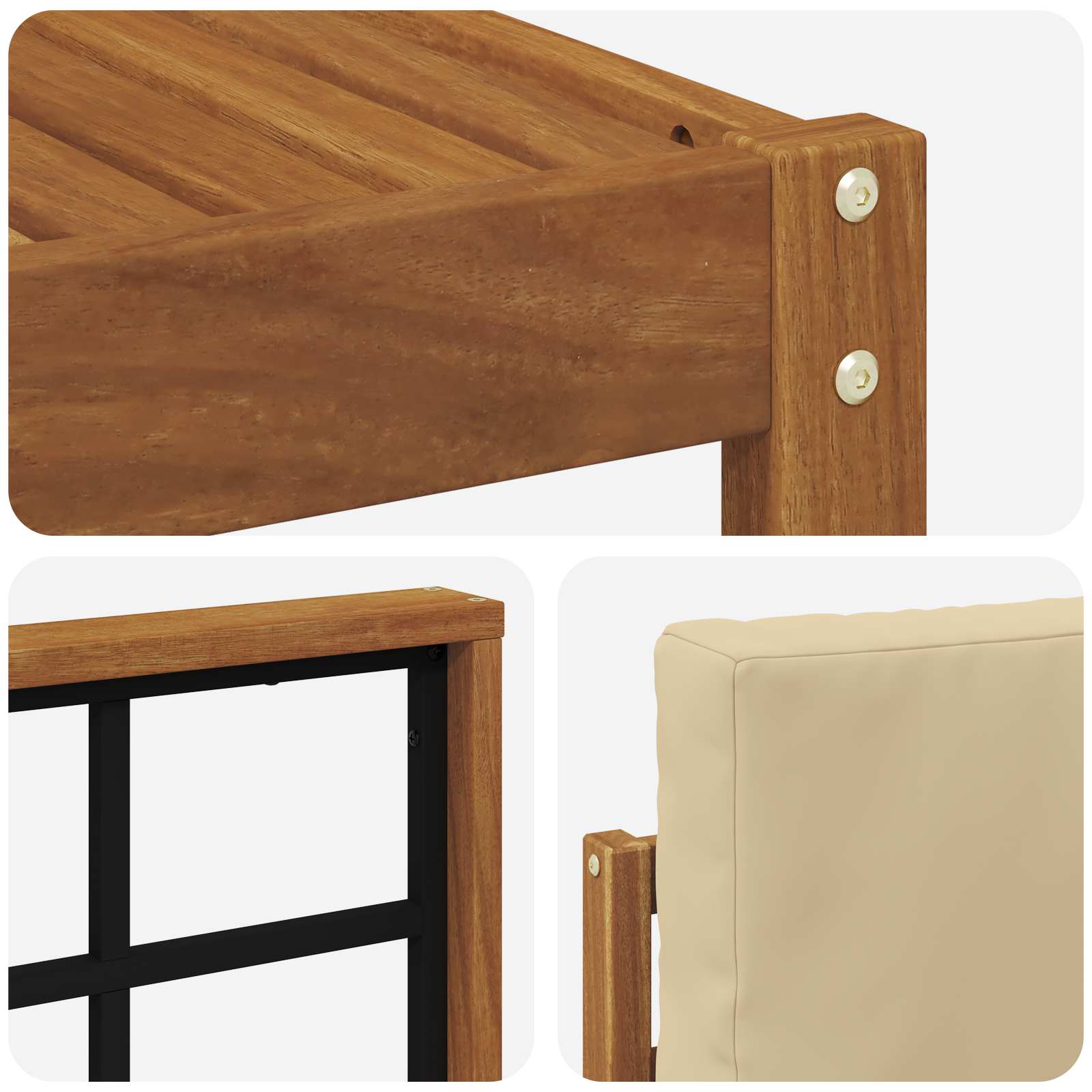 Set vanjskih sofa s jastukom 8 pcs Prirodna i bež