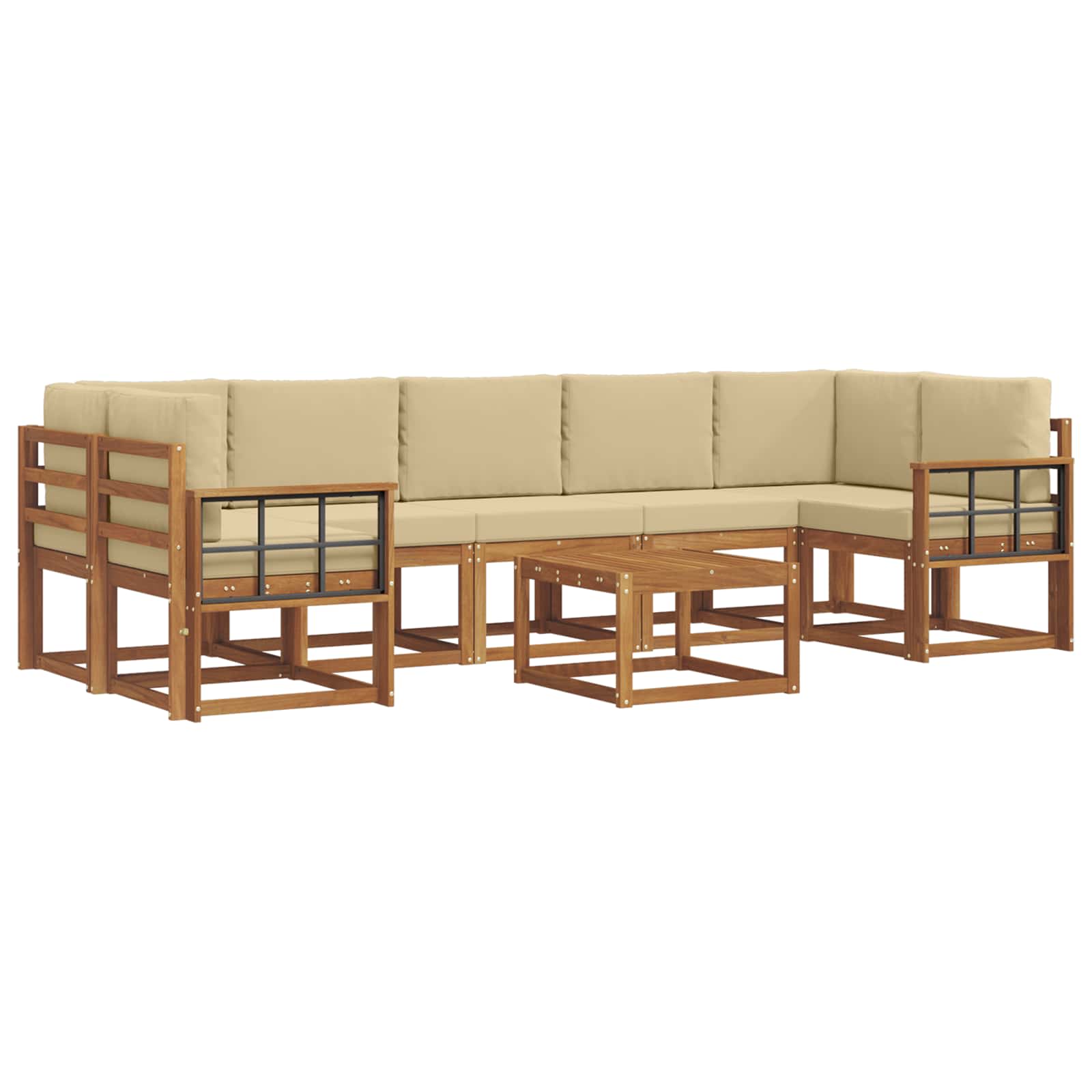 Set vanjskih sofa s jastukom 8 pcs Prirodna i bež