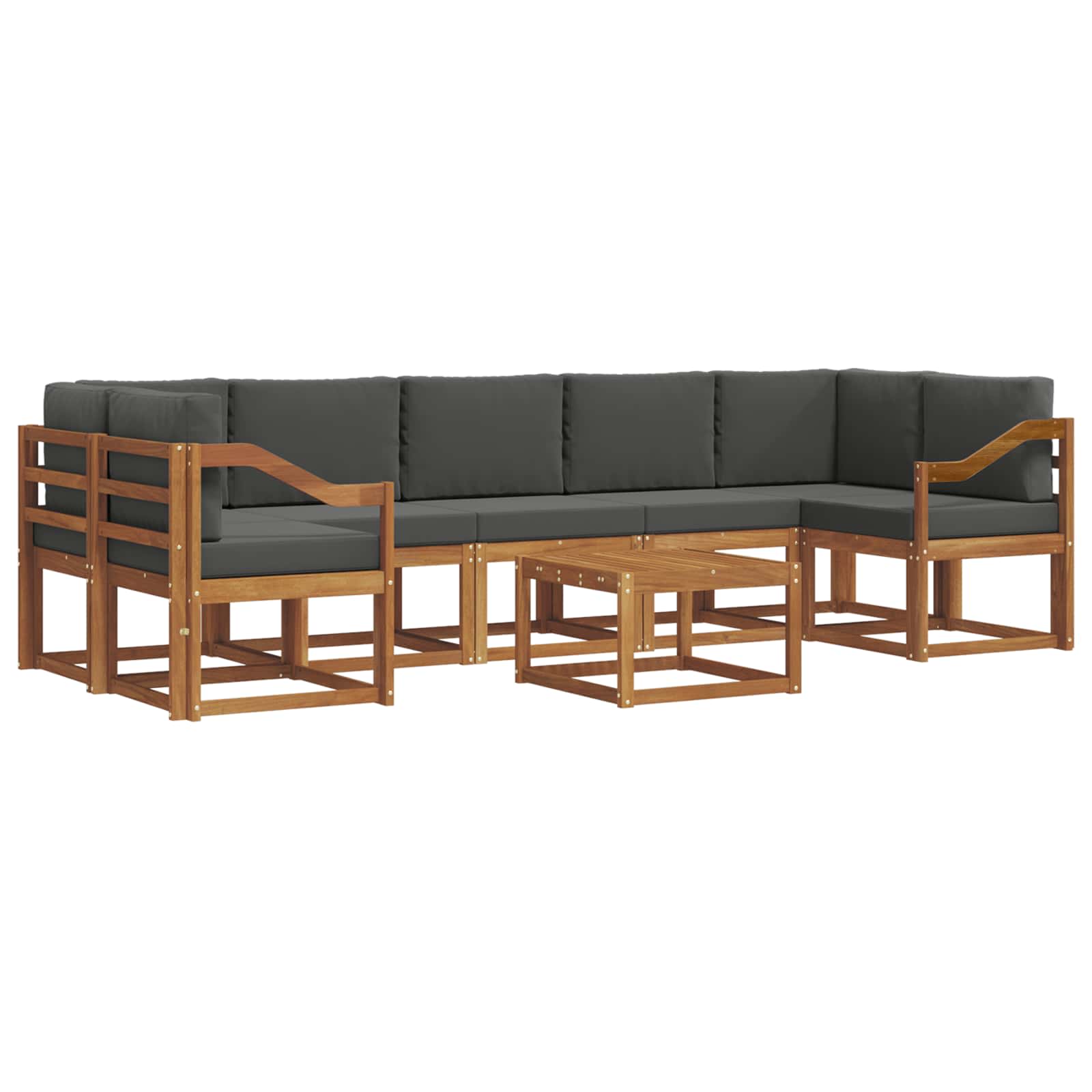 Set vanjskih sofa 8 kom. Prirodna i antracit