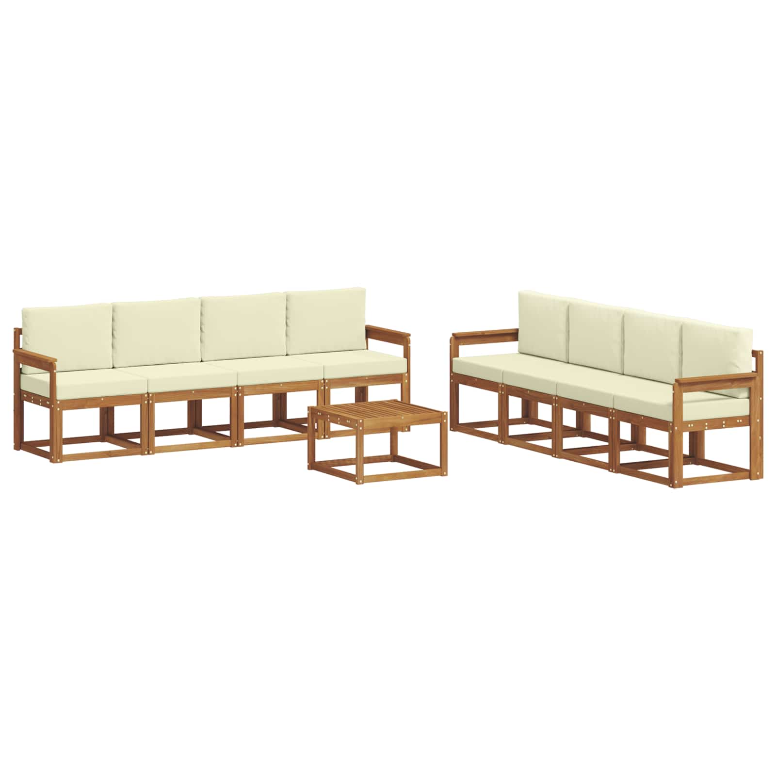 Set vanjskih sofa s jastukom 9 pcs Prirodna i krem