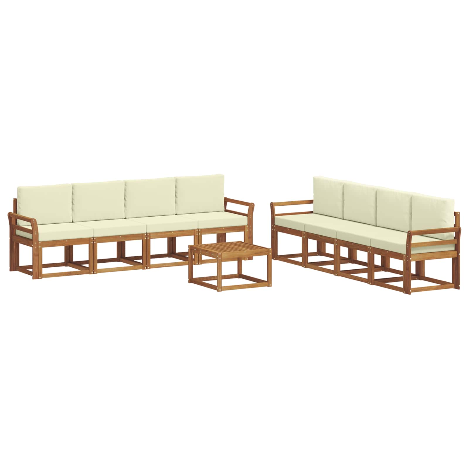 Set vanjskih sofa s jastukom 9 pcs Prirodna i krem