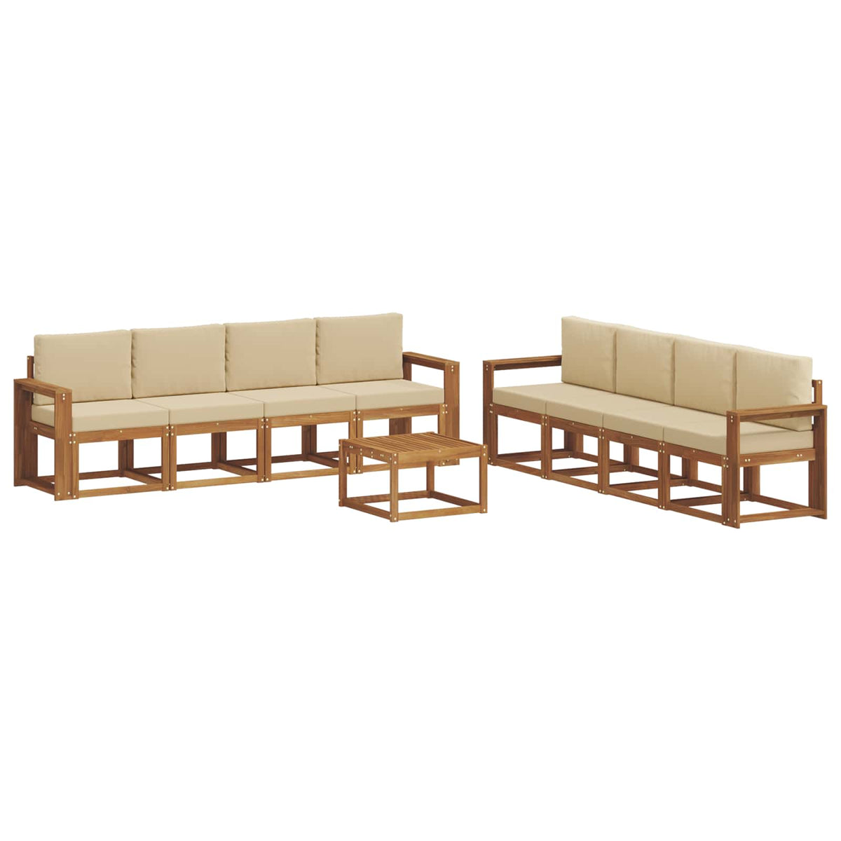 Set vanjskih sofa 9 kom. Prirodna i bež