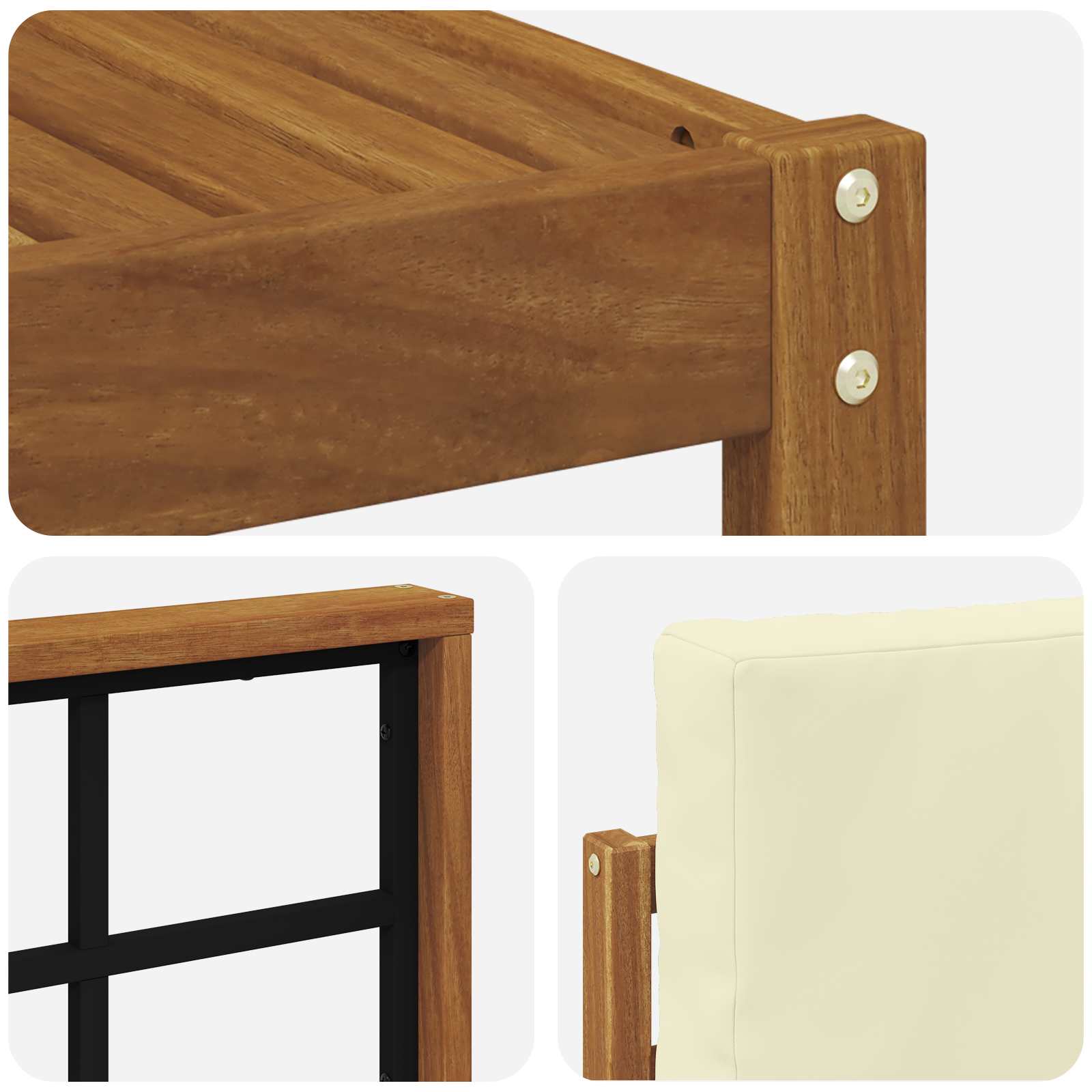 Set vanjskih sofa s jastukom 9 pcs Prirodna i krem