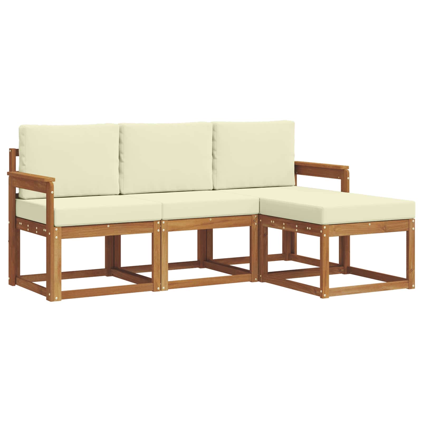 Set vanjskih sofa s jastukom 4 pcs Prirodna i krem