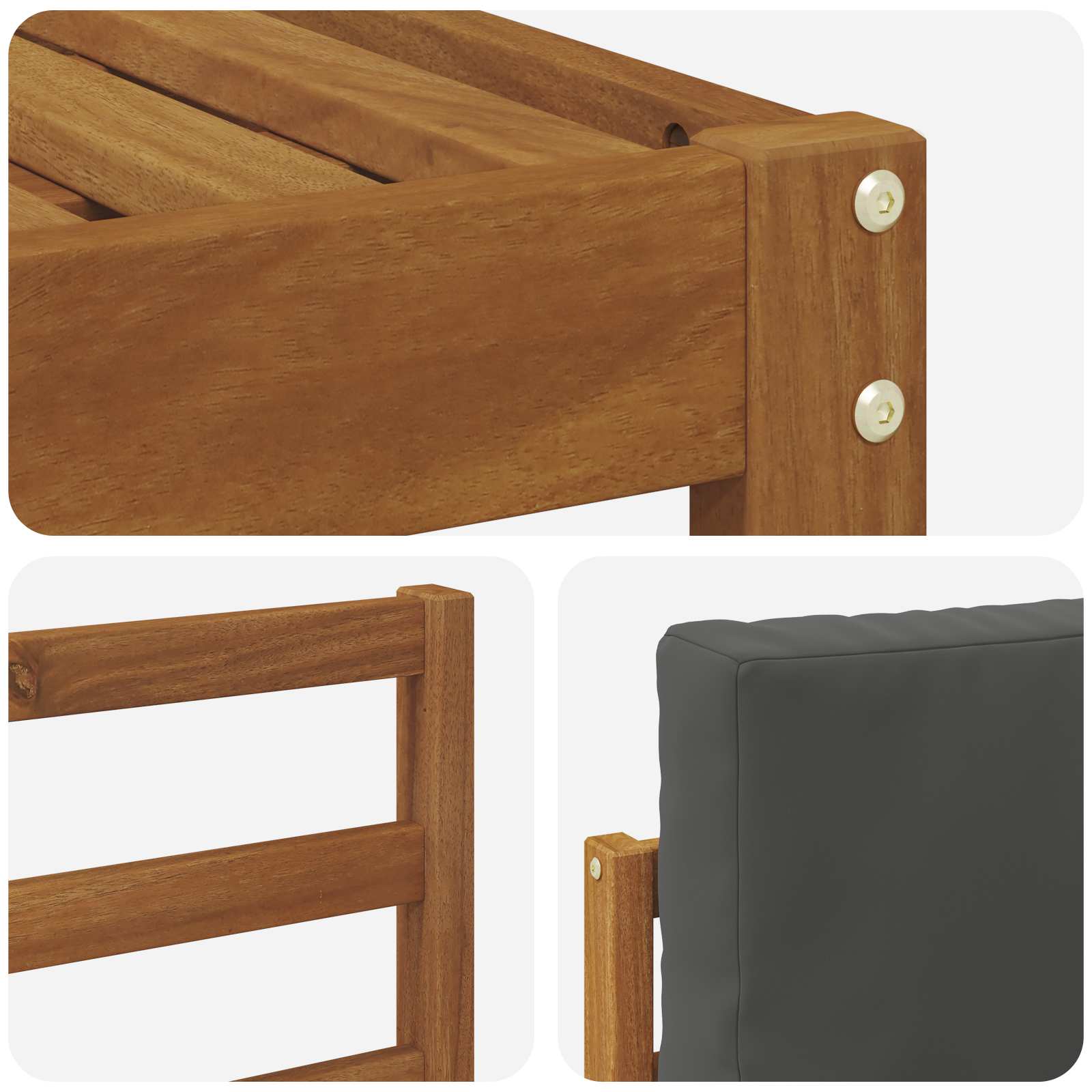 Set vanjskih sofa 5 pcs Prirodna i antracit Čvrsto drvo akacije