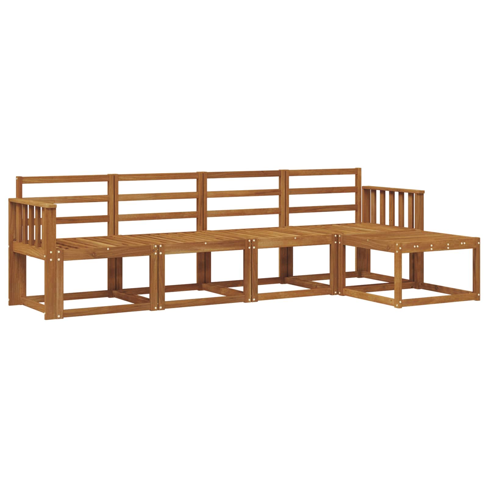 Set vanjskih sofa 5 pcs Prirodna Čvrsto drvo akacije