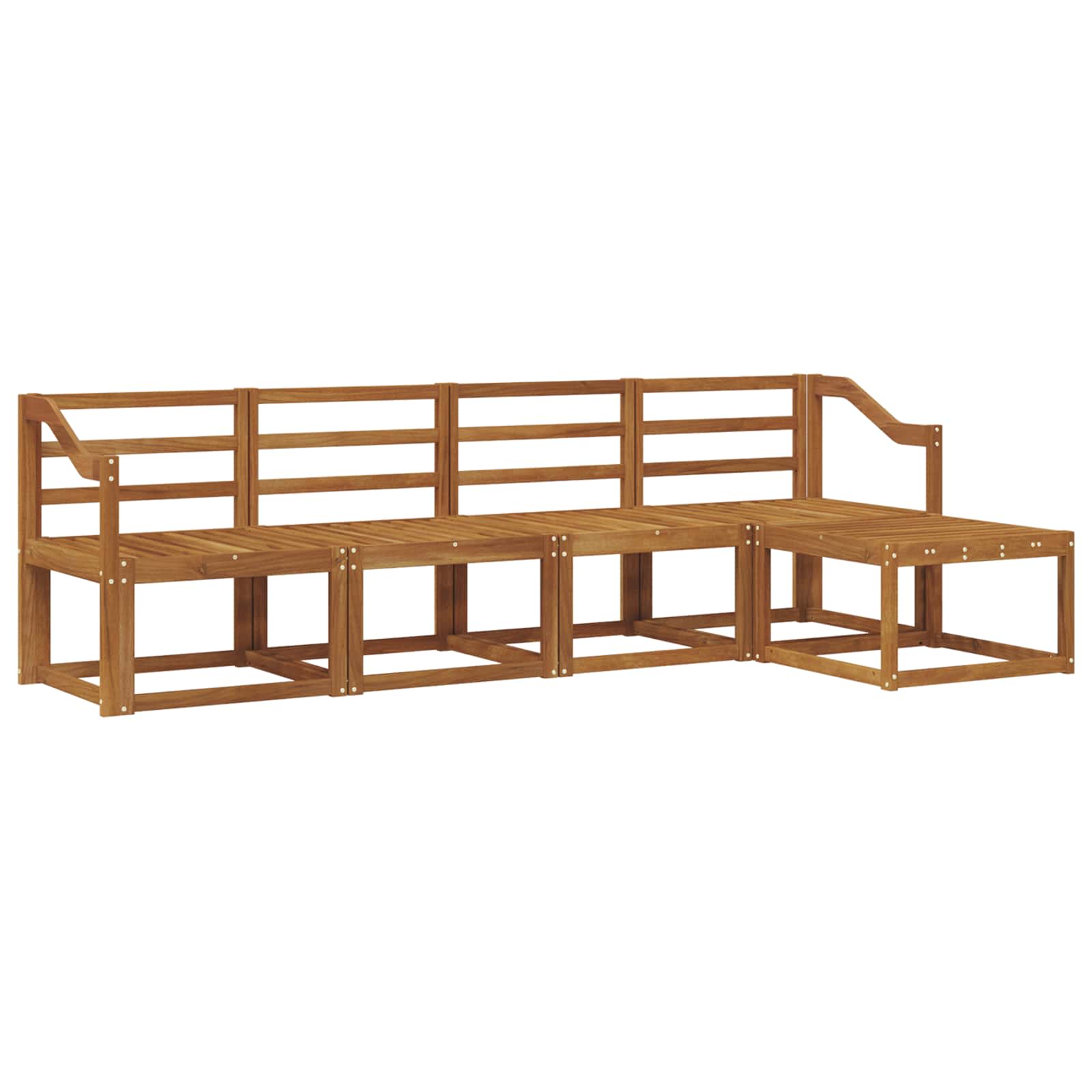 Set vanjskih sofa 5 pcs Prirodna Čvrsto drvo akacije