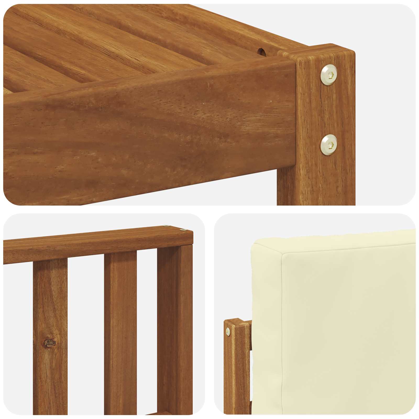 Set vanjskih sofa s jastukom 6 pcs Prirodna i krem