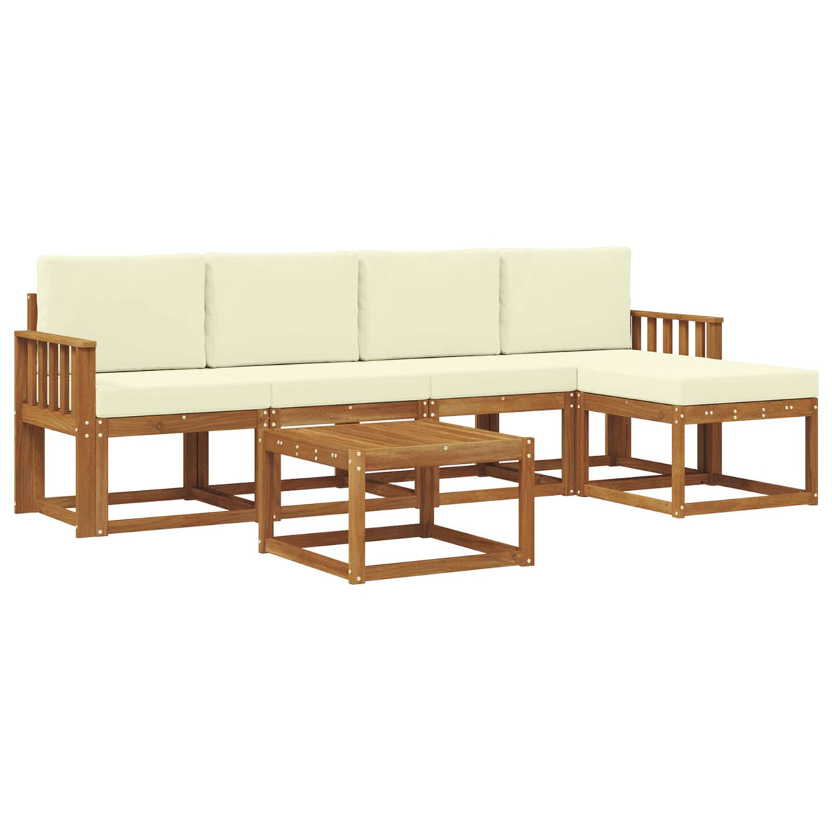 Set vanjskih sofa 6 kom. Prirodna i krem