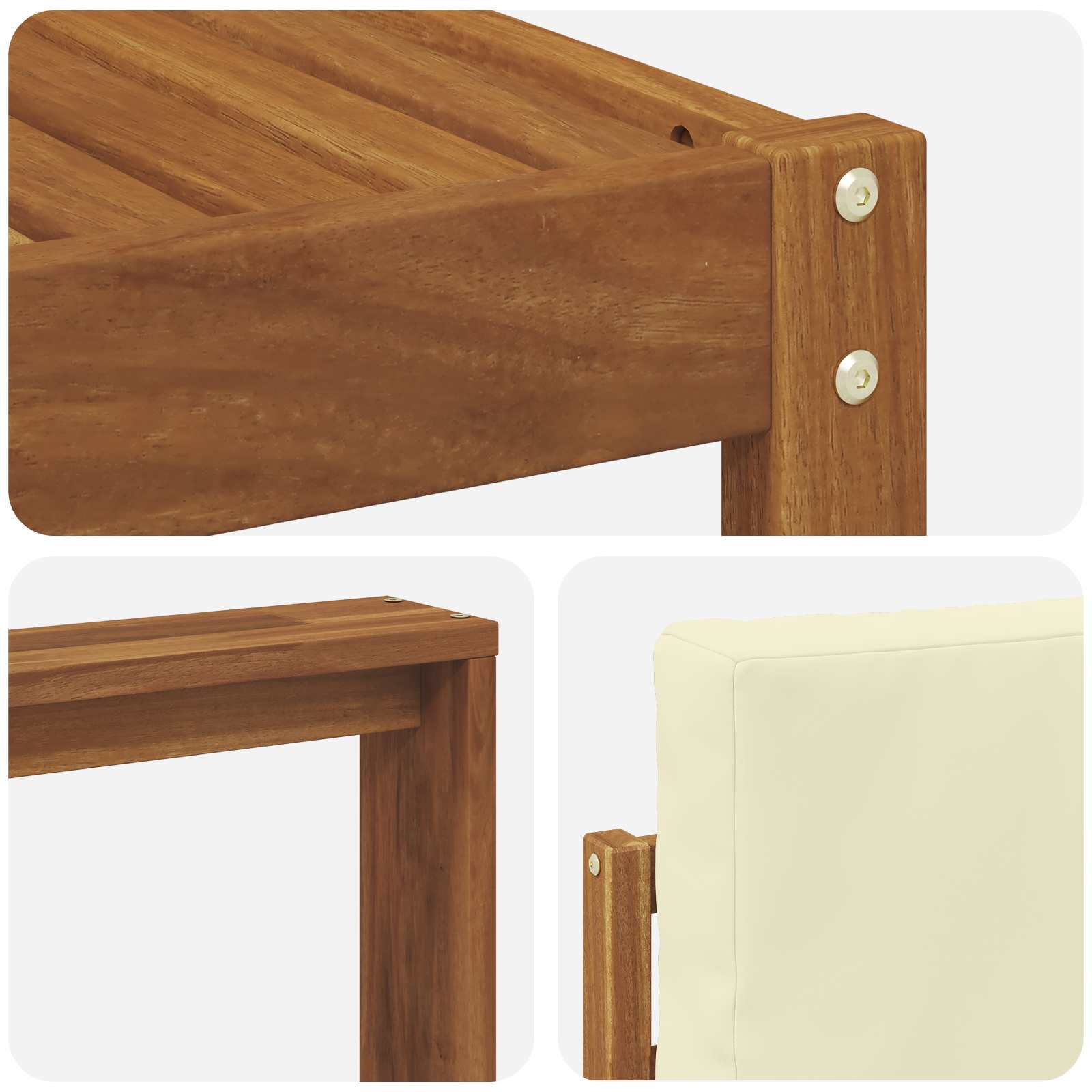 Set vanjskih sofa s jastukom 6 pcs Prirodna i krem