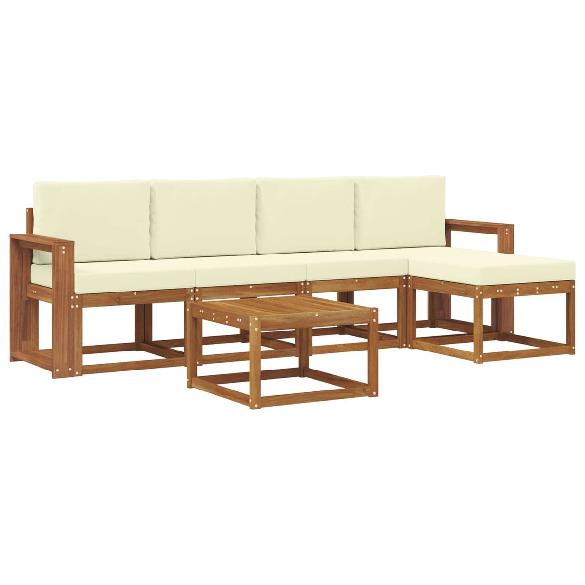 Set vanjskih sofa 6 kom. Prirodna i krem