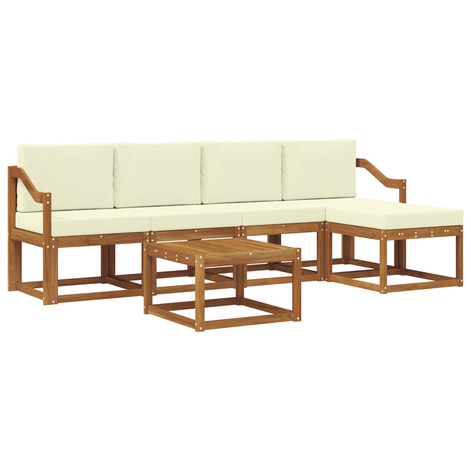 Set vanjskih sofa 6 kom. Prirodna i krem
