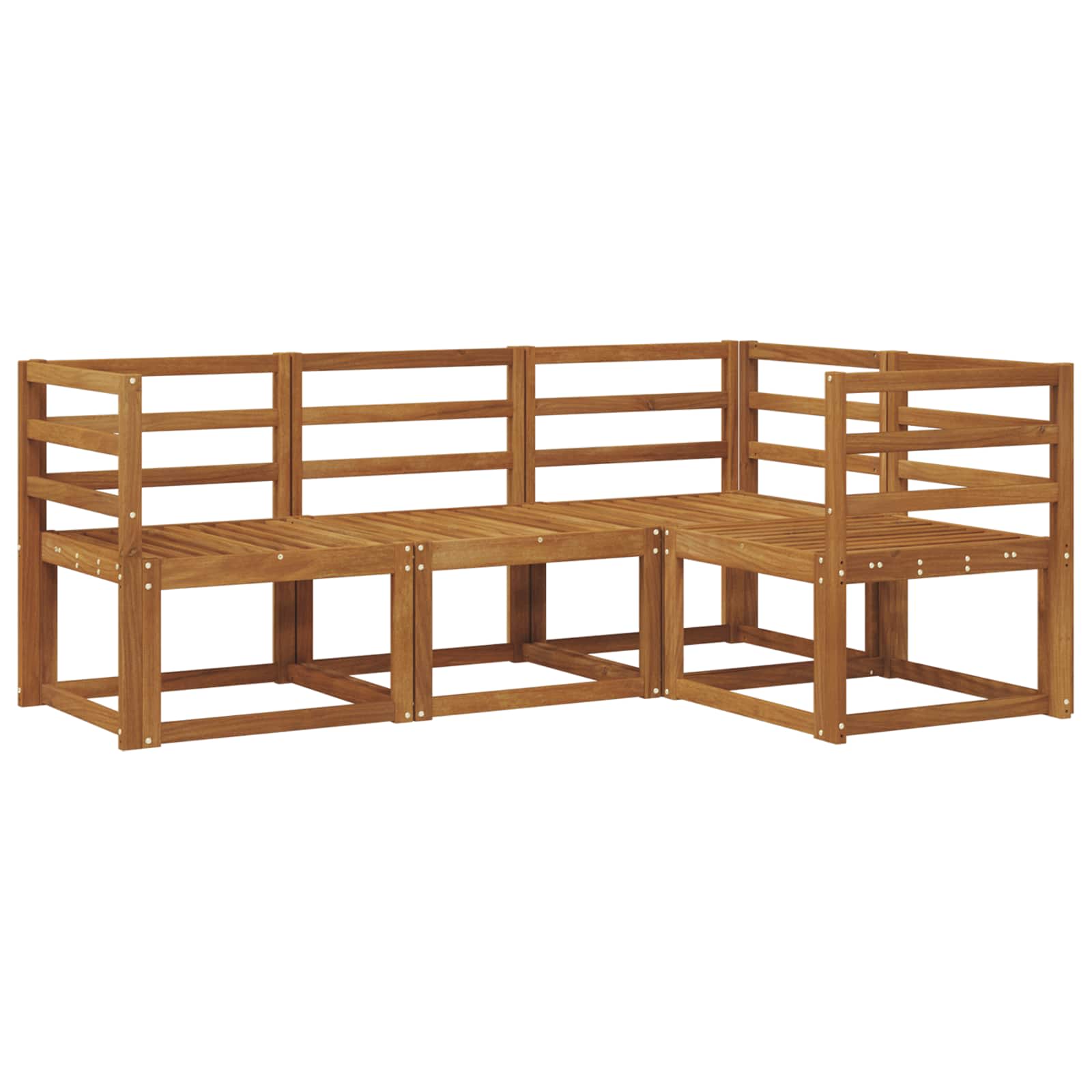 Set vanjskih sofa 4 pcs Prirodna Čvrsto drvo akacije