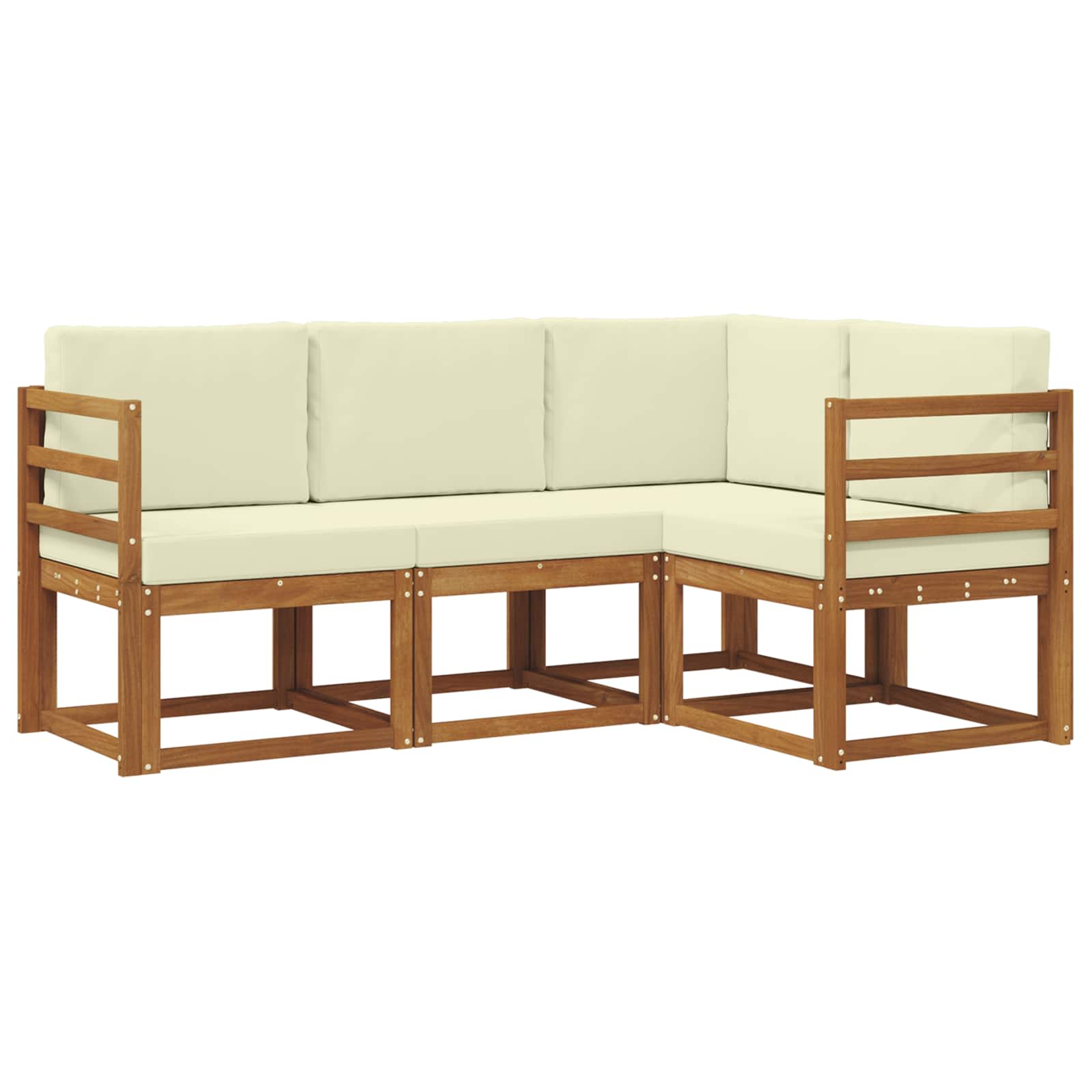 Set vanjskih sofa s jastukom 4 pcs Prirodna i krem