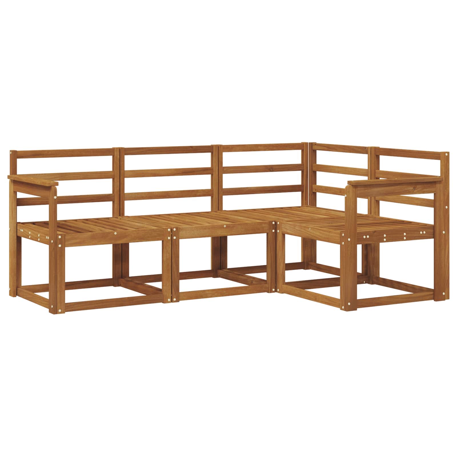 Set vanjskih sofa 4 pcs Prirodna Čvrsto drvo akacije