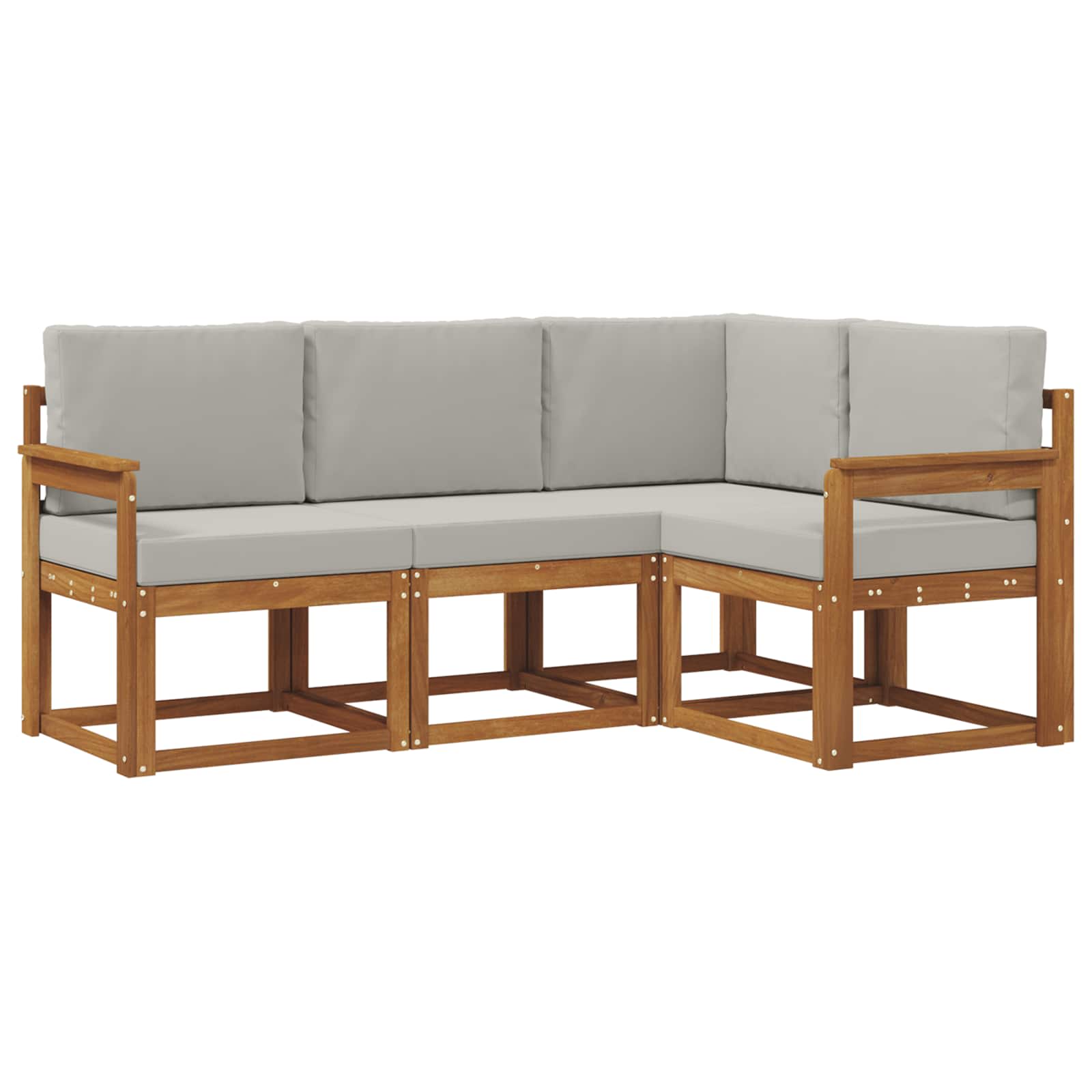 Set vanjskih sofa s jastukom 4 pcs Prirodna i svijetlo siva