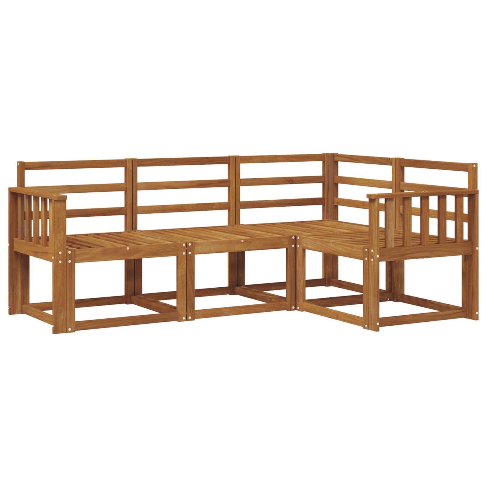 Set vanjskih sofa 4 pcs Prirodna Čvrsto drvo akacije