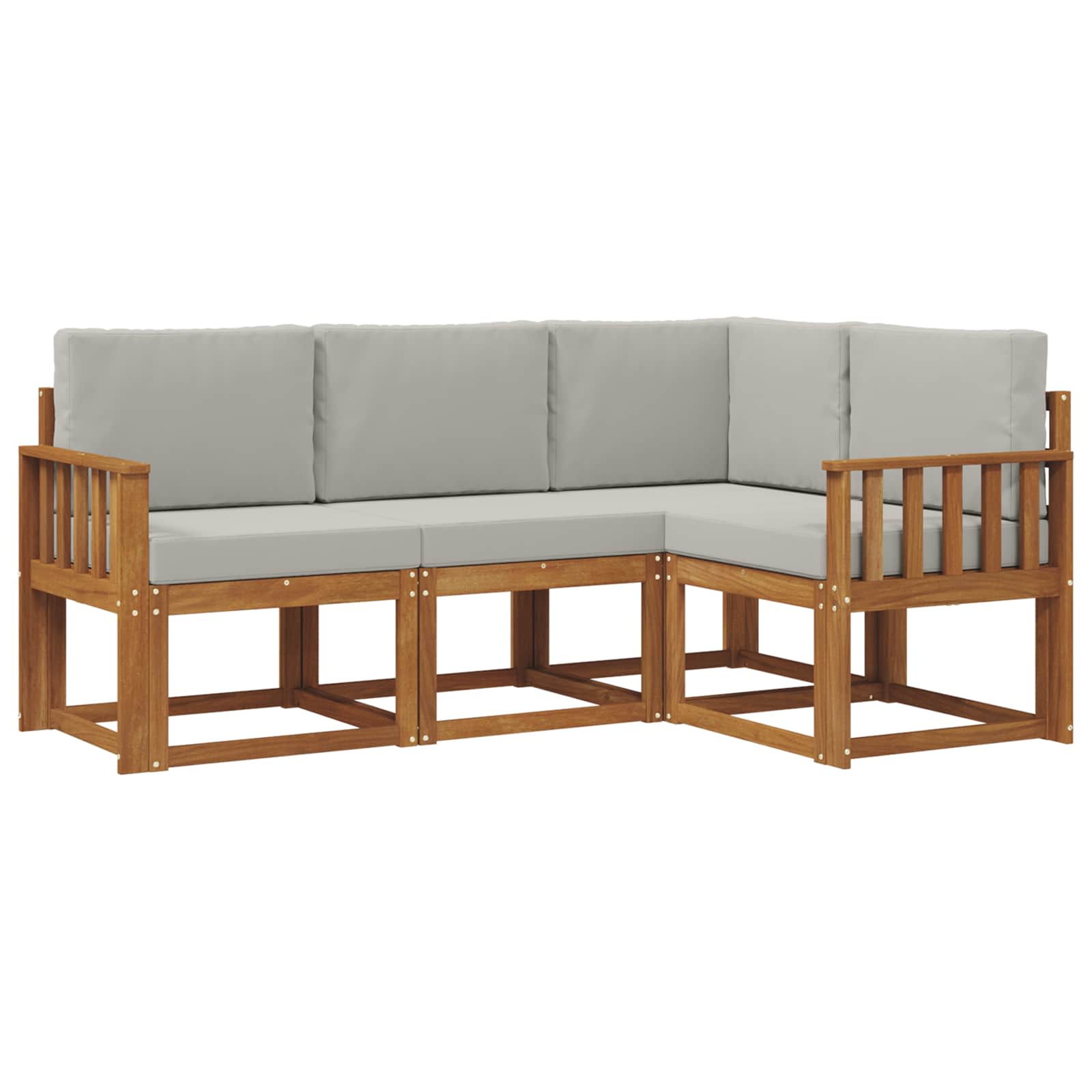 Set vanjskih sofa s jastukom 4 pcs Prirodna i svijetlo siva