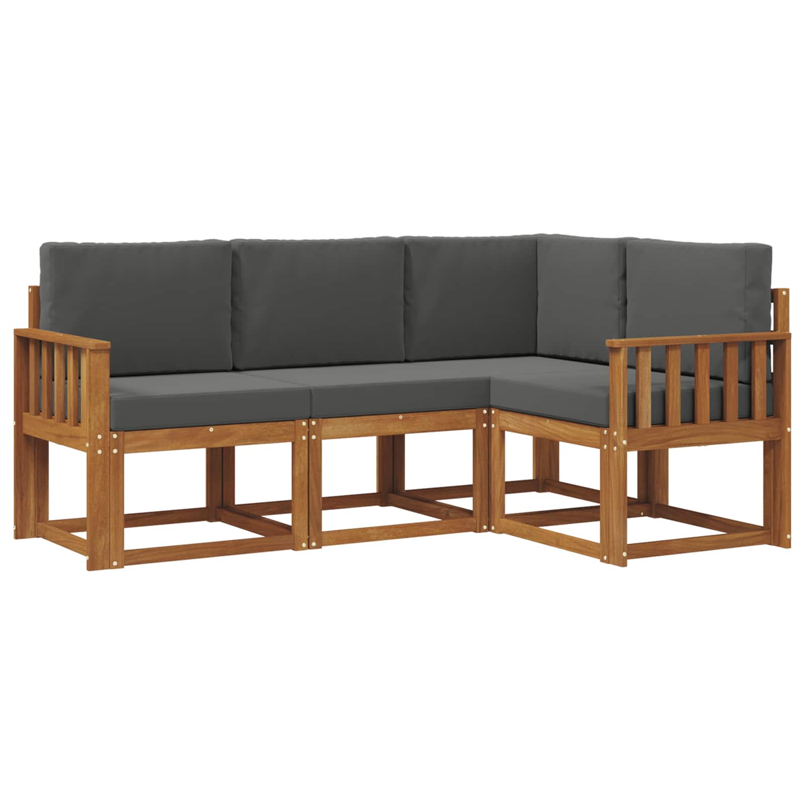Set vanjskih sofa s jastukom 4 pcs Prirodna i antracit
