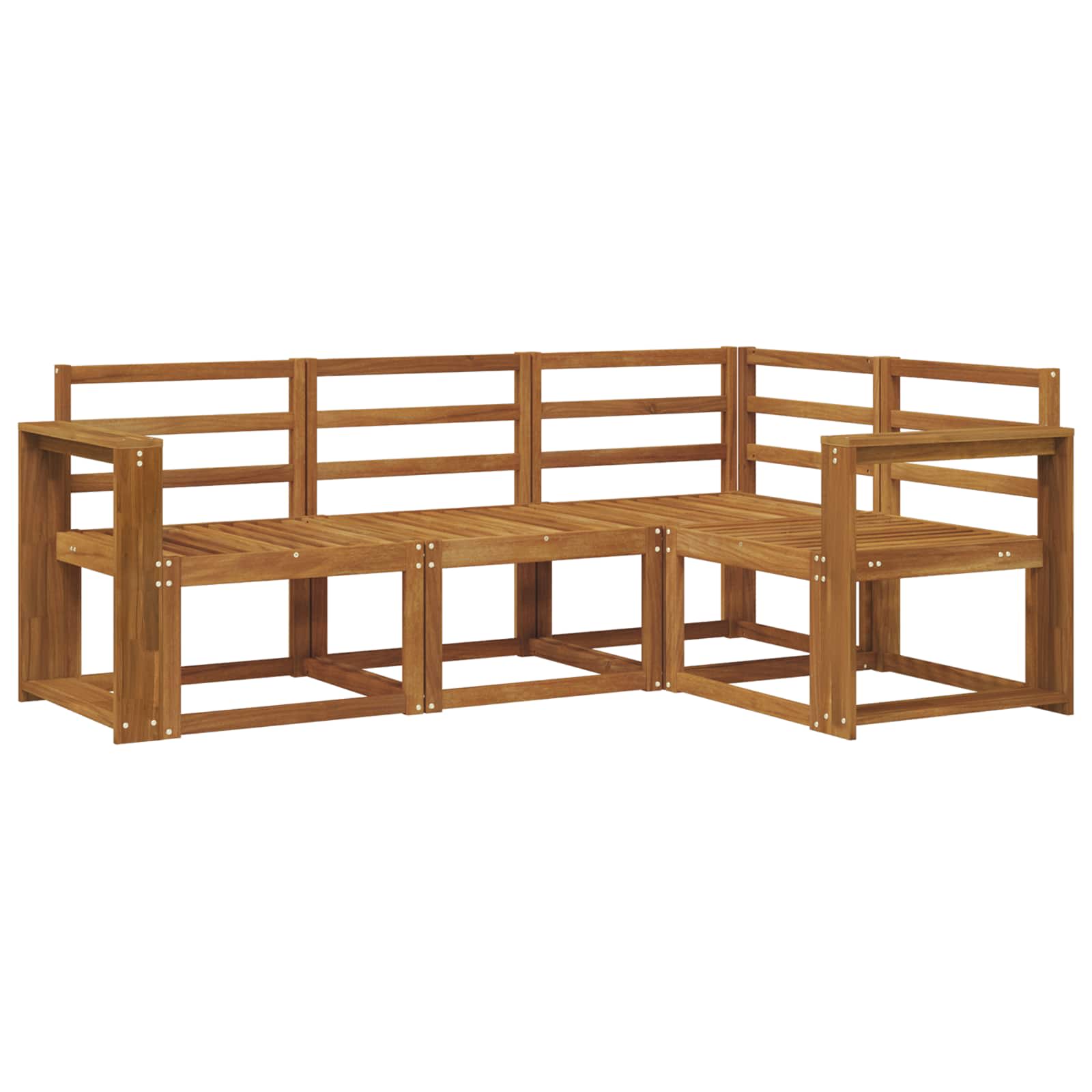 Set vanjskih sofa 4 pcs Prirodna Čvrsto drvo akacije