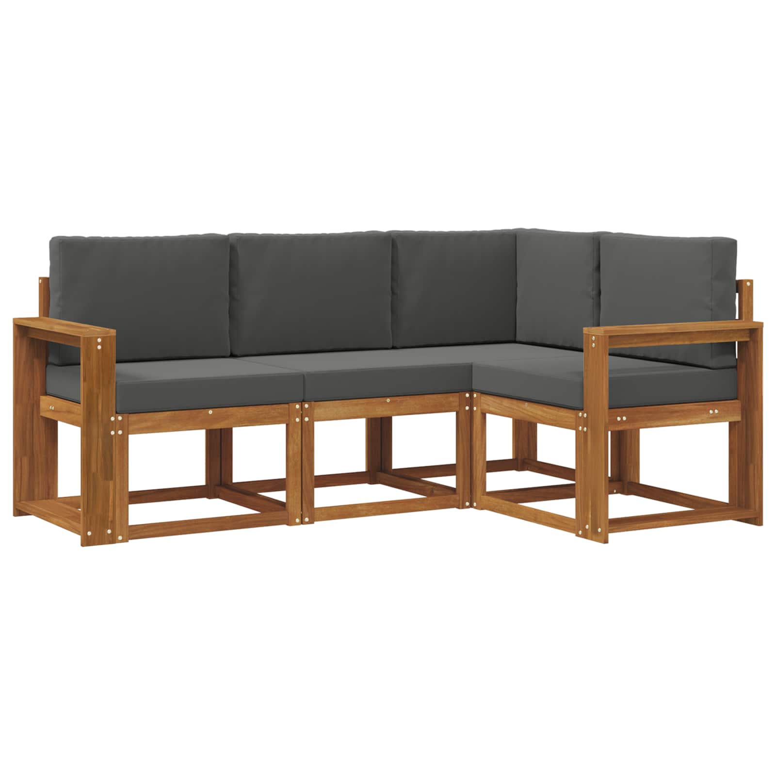 Set vanjskih sofa s jastukom 4 pcs Prirodna i antracit