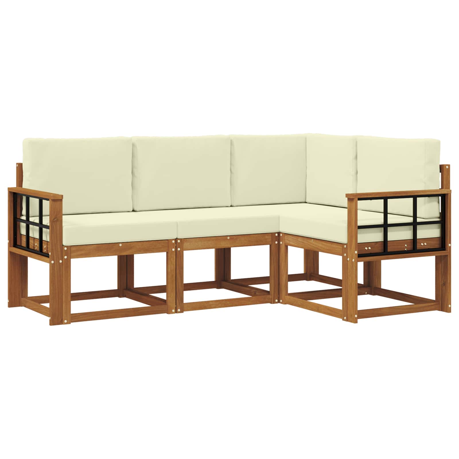 Set vanjskih sofa s jastukom 4 pcs Prirodna i krem