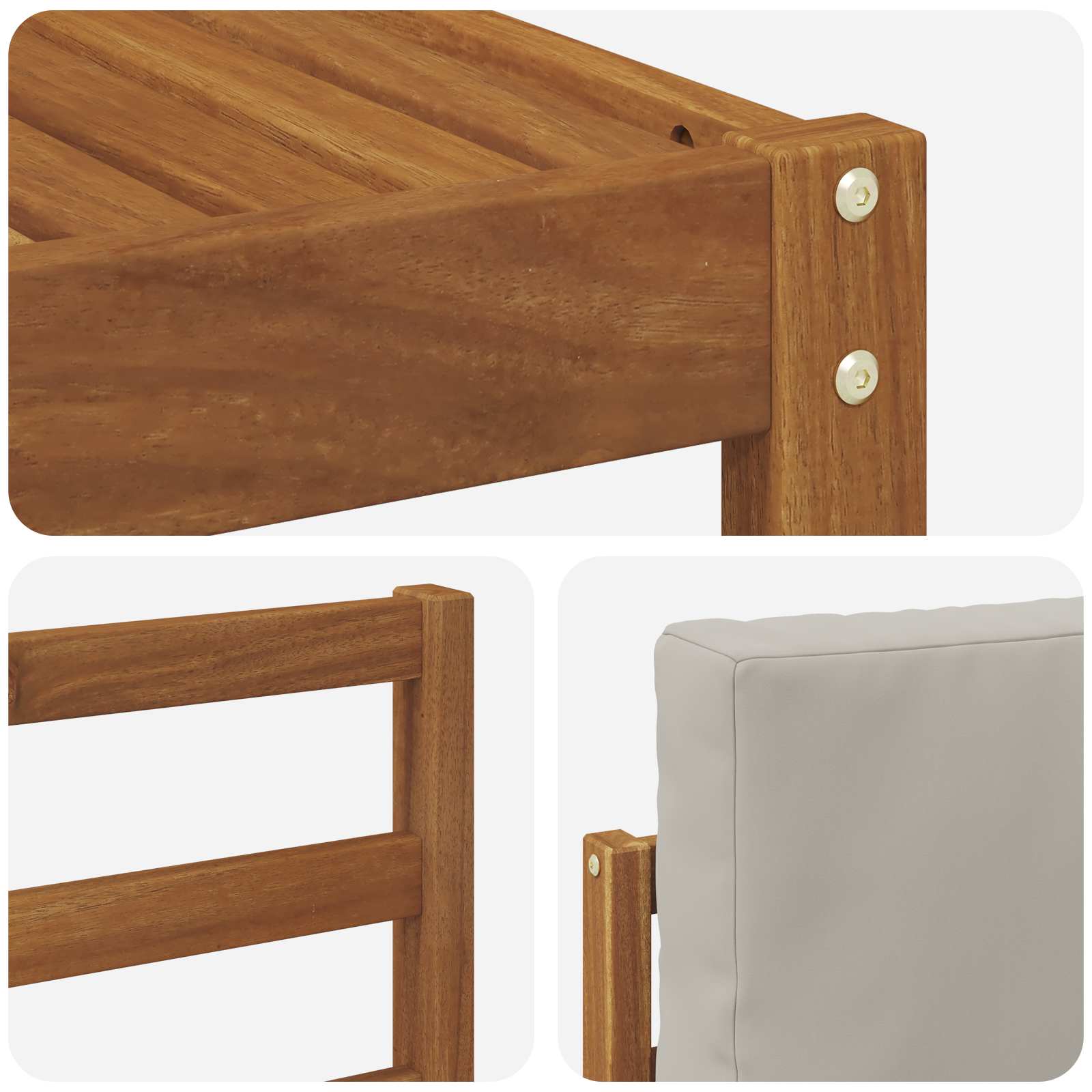 Set vanjskih sofa s jastukom 5 pcs Prirodna i svijetlo siva