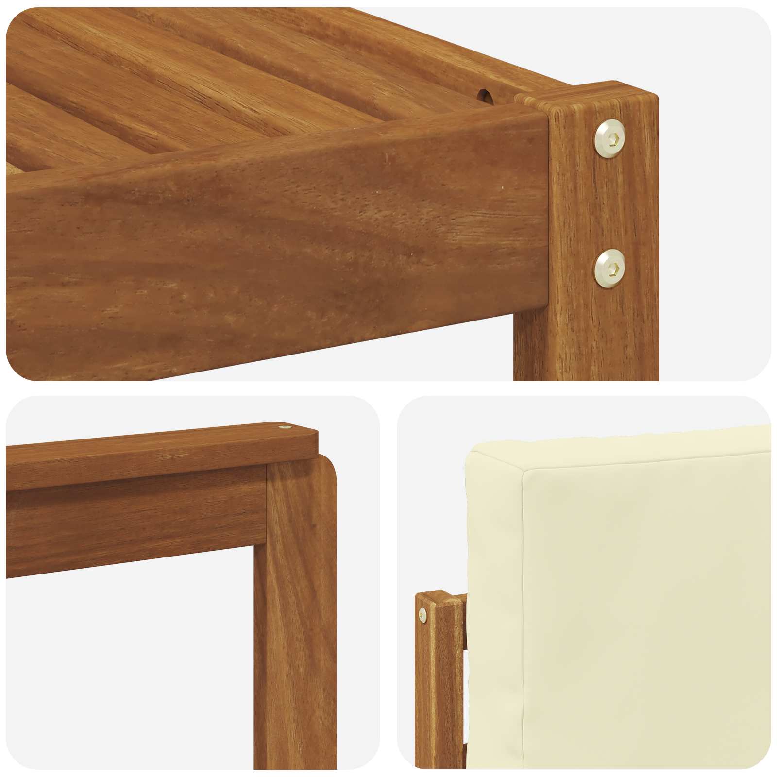 Set vanjskih sofa s jastukom 5 pcs Prirodna i krem