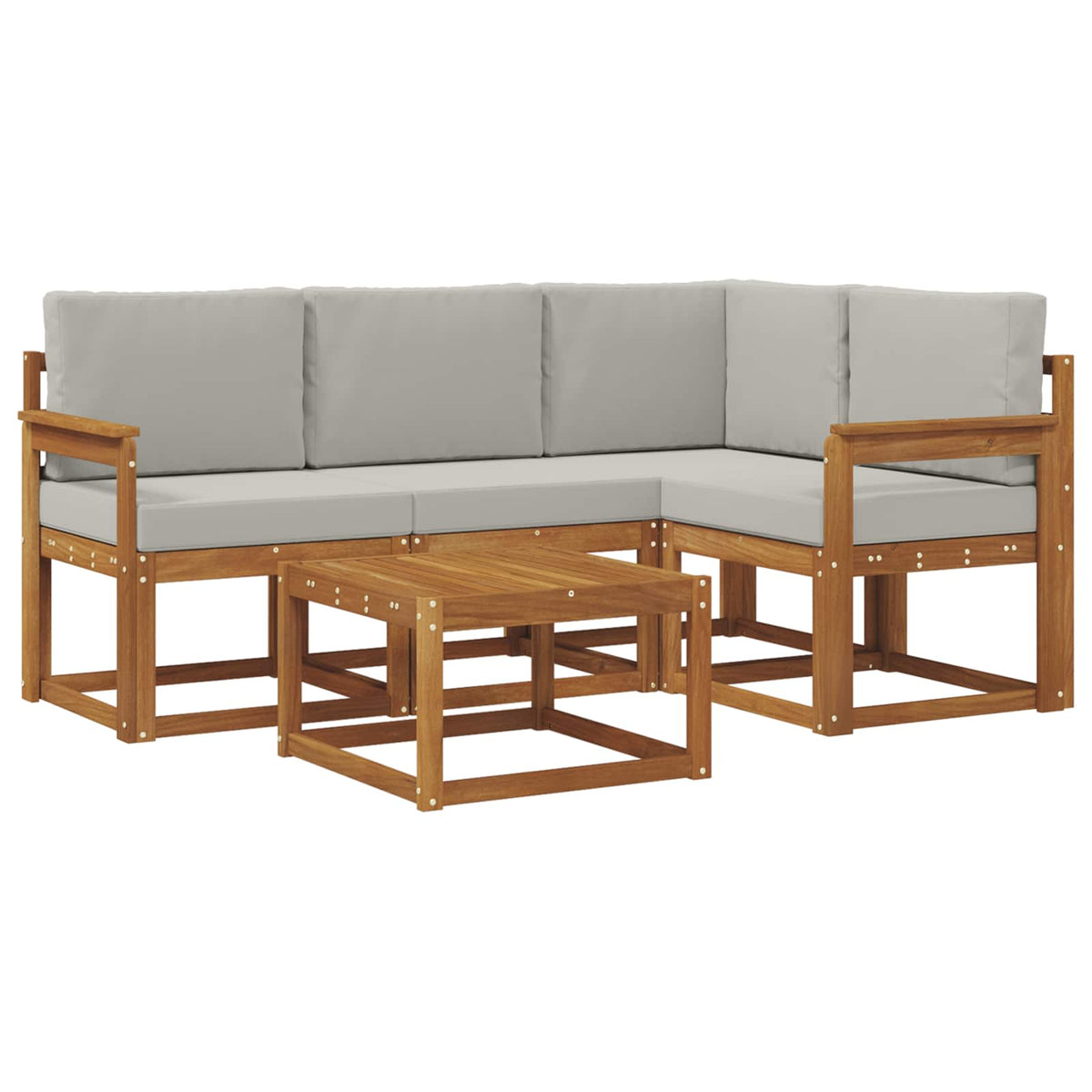 Set vanjskih sofa 5 kom. Prirodna i svjetlosiva